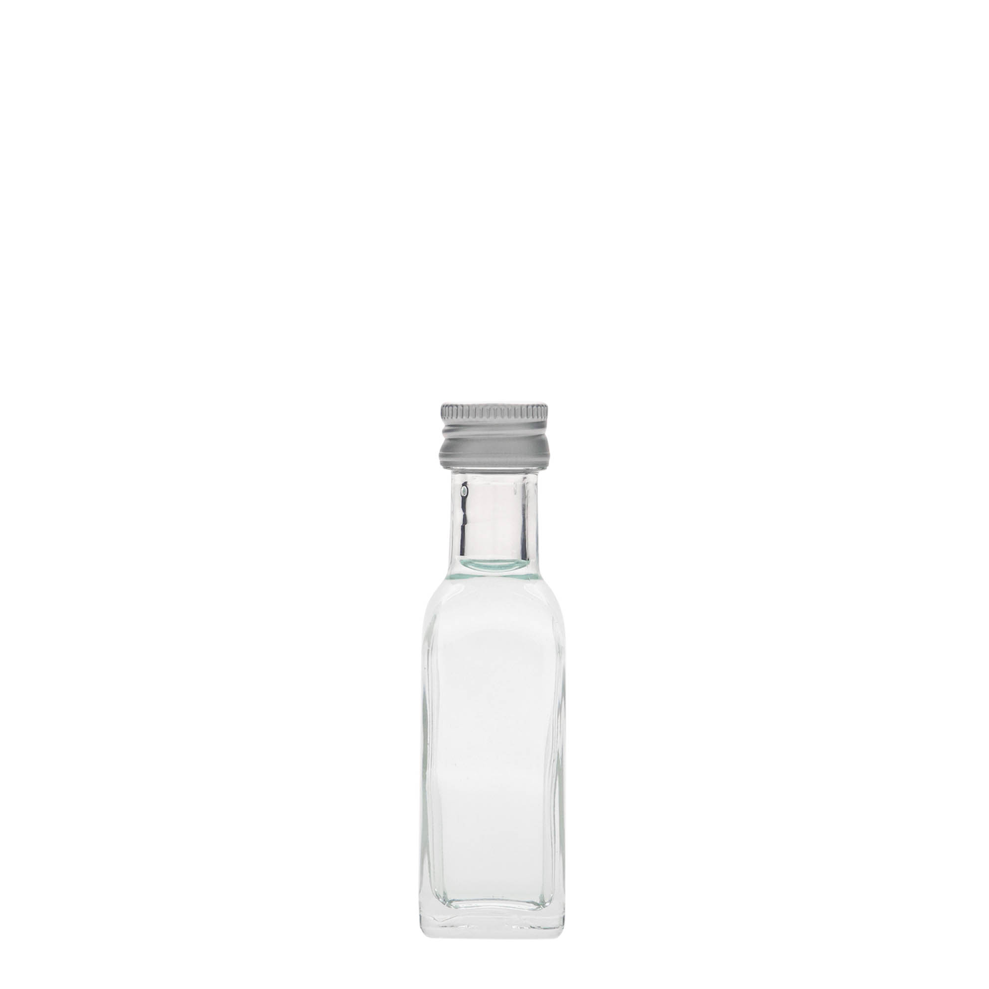 20 ml glasflaske 'Marasca', kvadratisk, åbning: PP 18 20 ml glasflaske 'Marasca', kvadratisk, åbning: PP 18