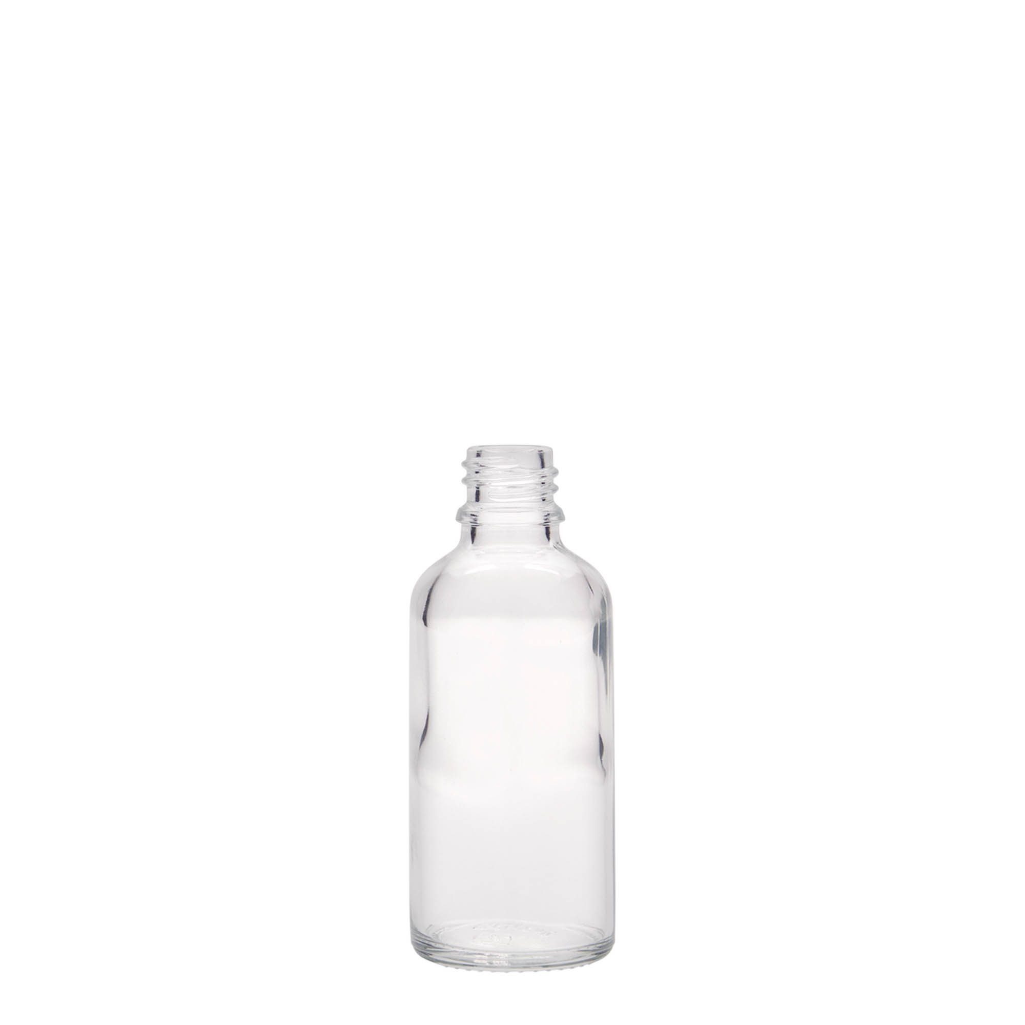 50 ml medicinflaske, glas, åbning: DIN 18 50 ml medicinflaske, glas, åbning: DIN 18