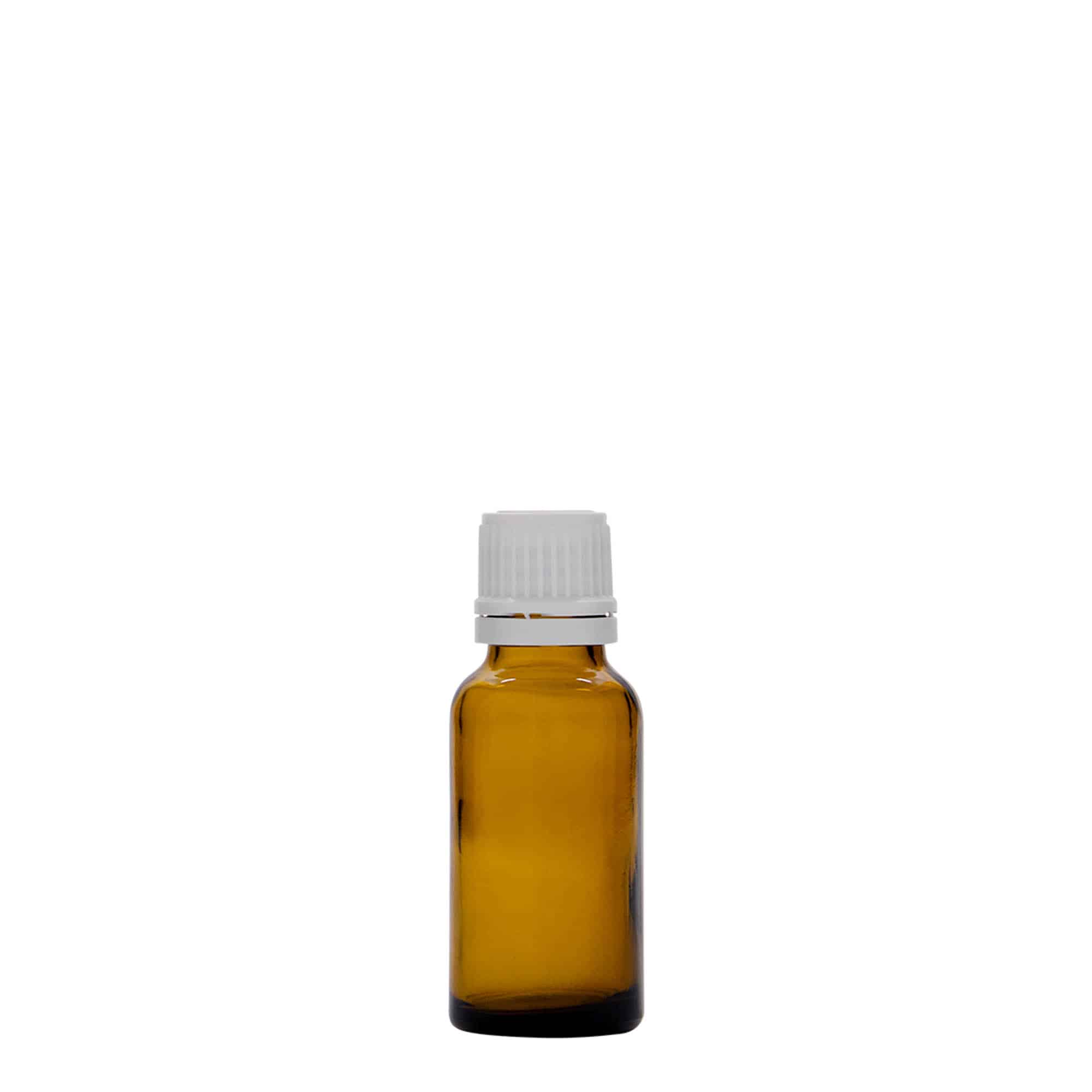 20 ml medicinflaske, glas, brun, åbning: DIN 18