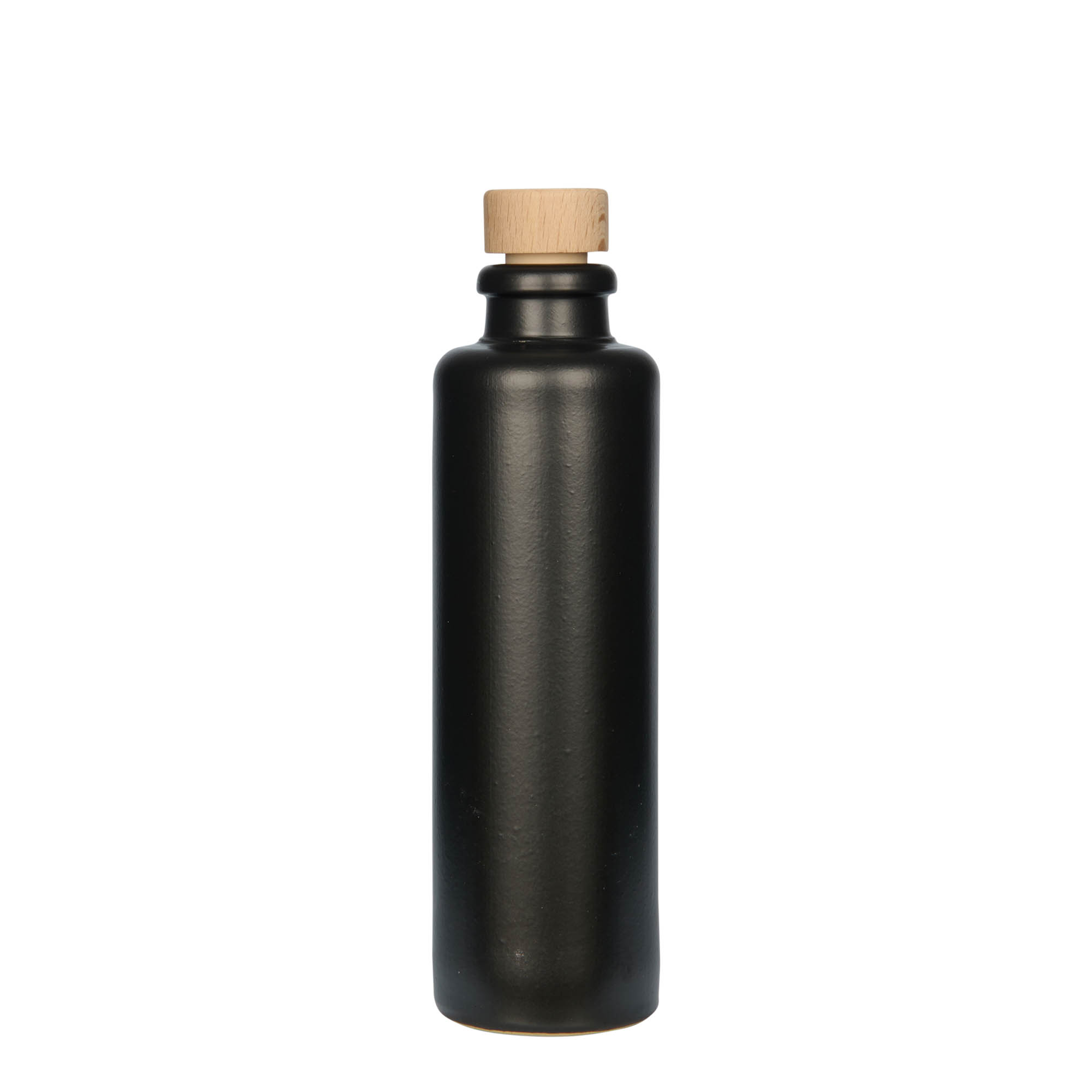 200 ml tonkrukke, stentøj, sort, munding: kork