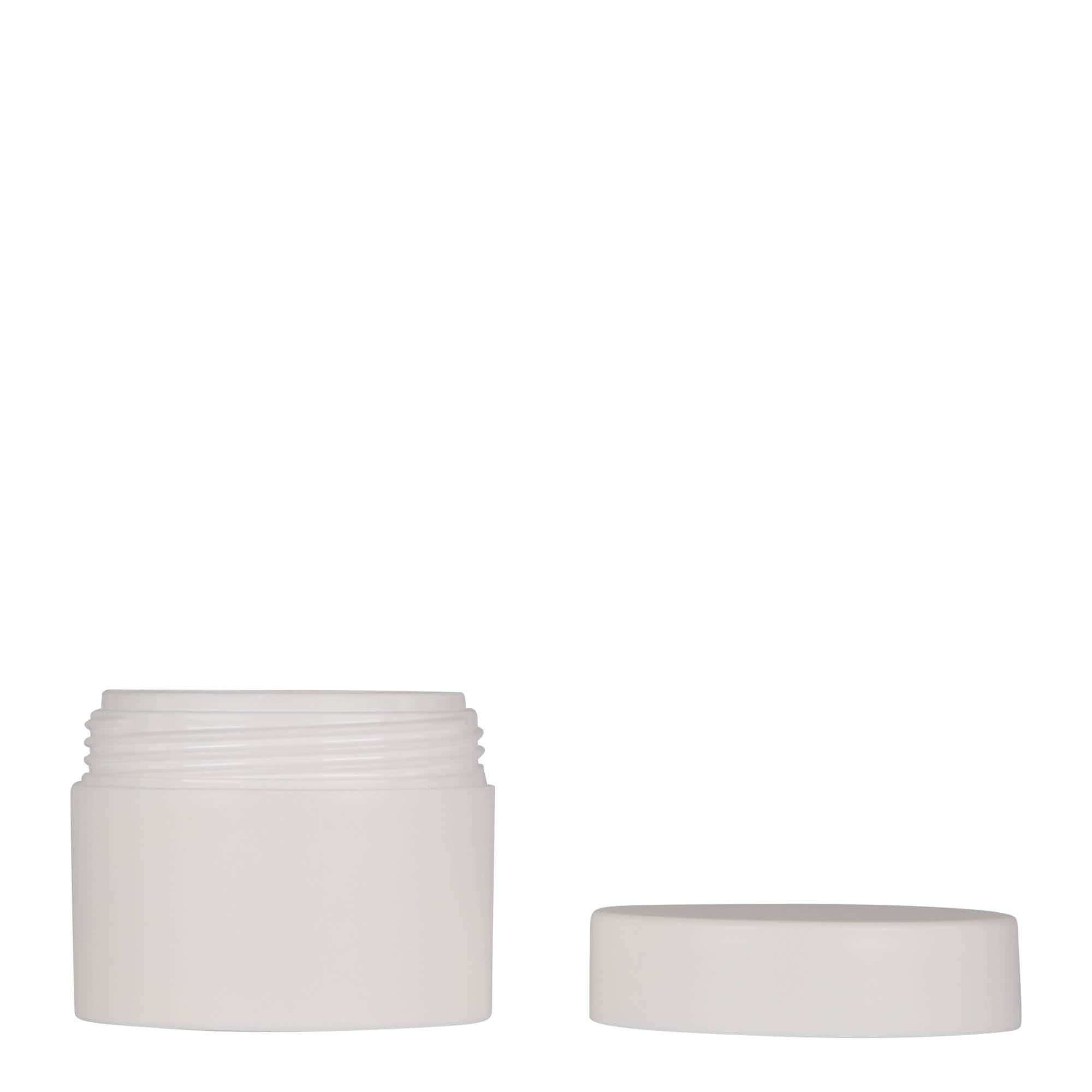 50 ml plastikdåse 'Antonella', PP, hvid, åbning: skruelåg