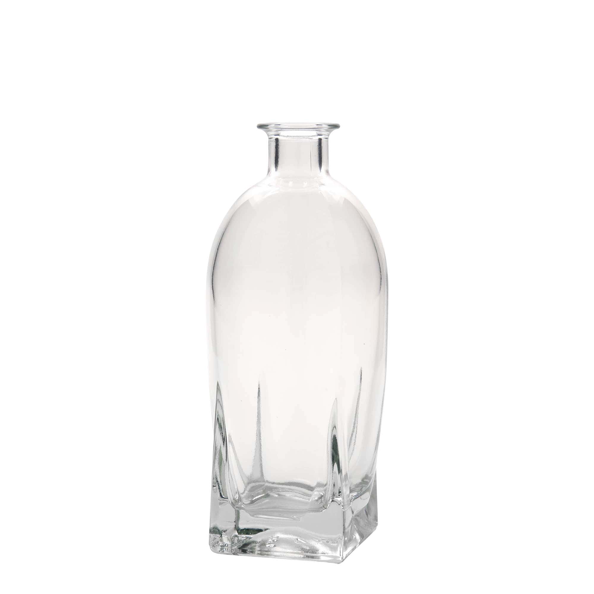 500 ml glasflaske 'Zino', firkantet, åbning: kork