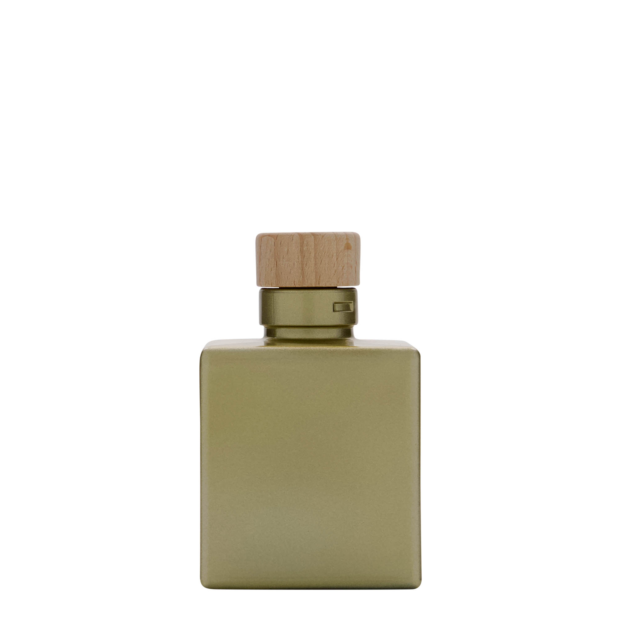 100 ml glasflaske 'Cube', kvadratisk, guld, åbning: kork 100 ml glasflaske 'Cube', kvadratisk, guld, åbning: kork