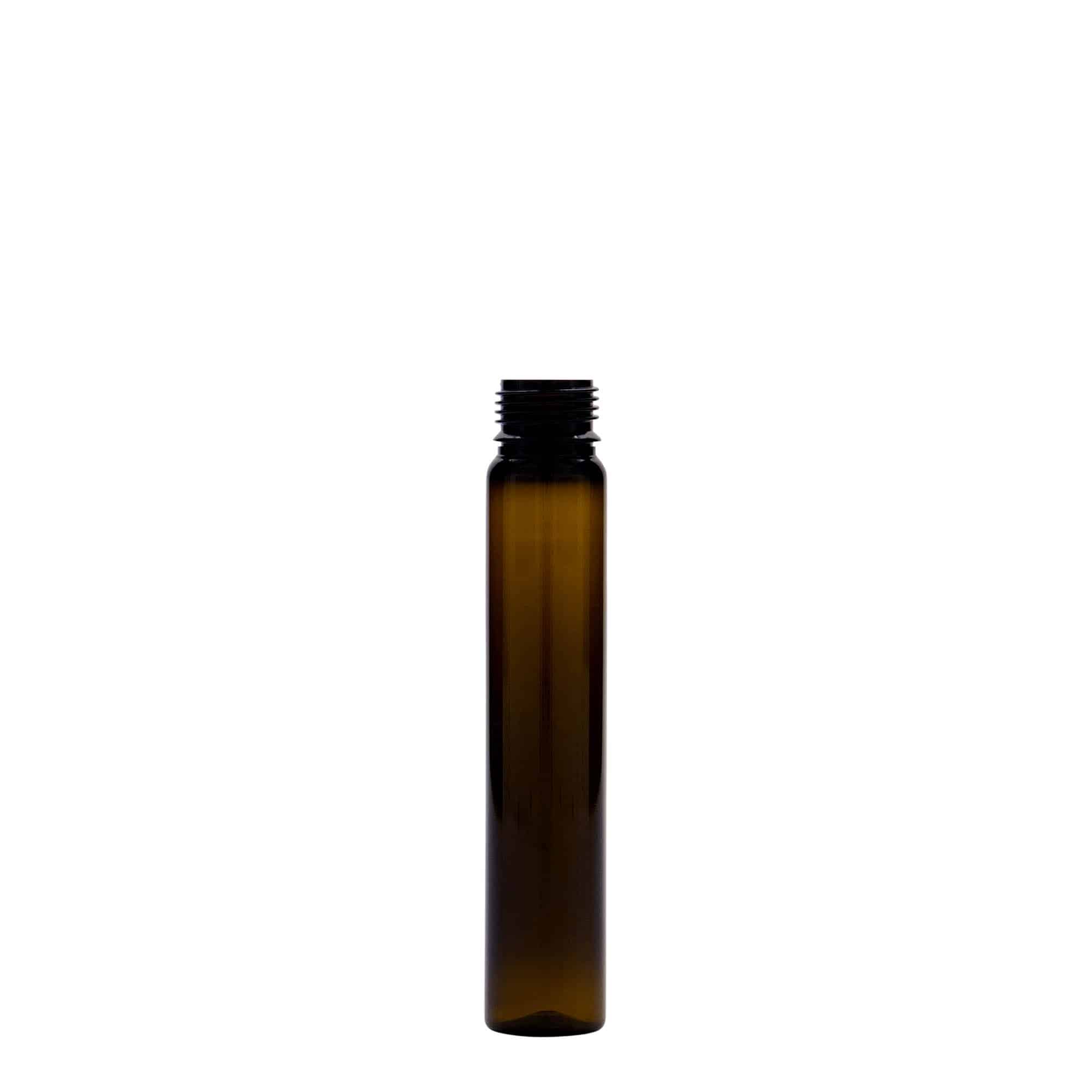 25 ml PET-rør, plast, brun, åbning: Skruelåg