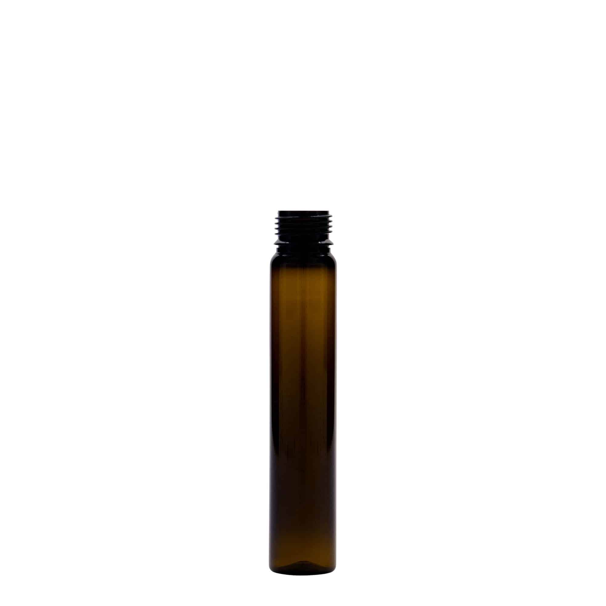 25 ml PET-rør, plast, brun, åbning: skruelåg
