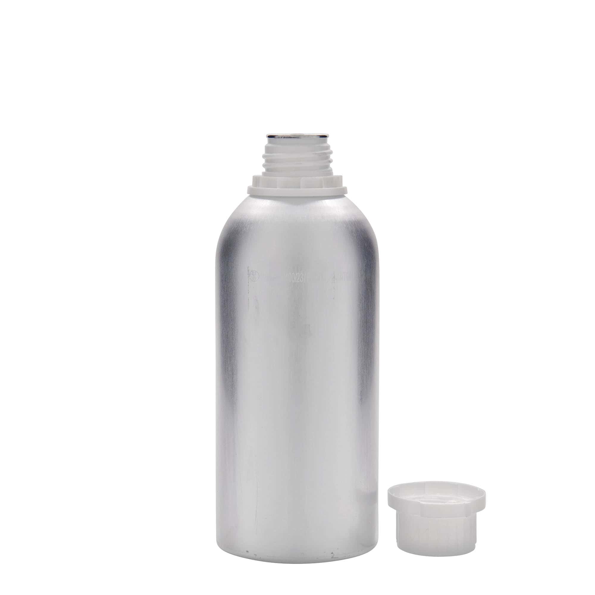 625 ml aluminiumsflaske, metal, sølv, åbning: DIN 32