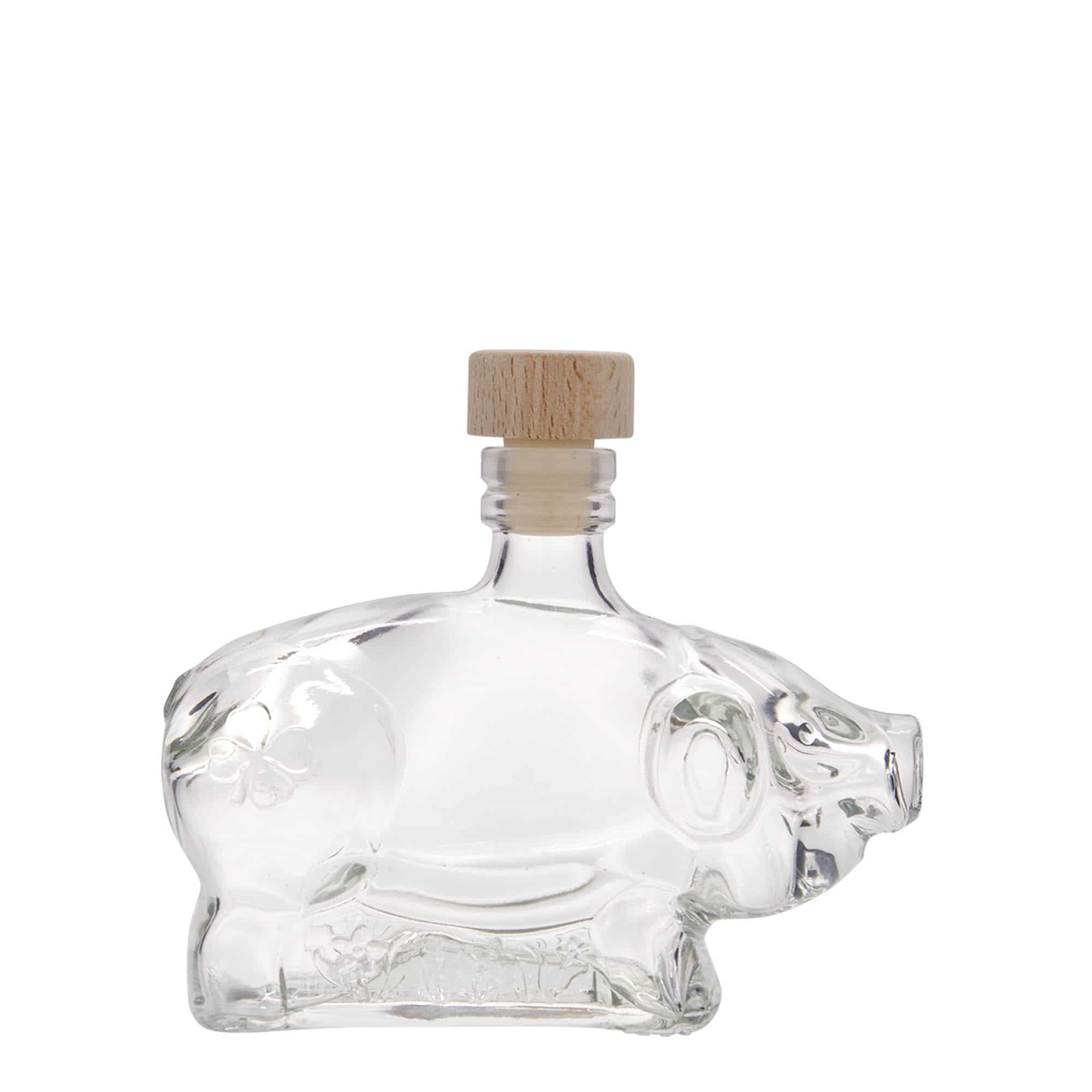 200 ml glasflaske 'Lykkesvin', åbning: kork