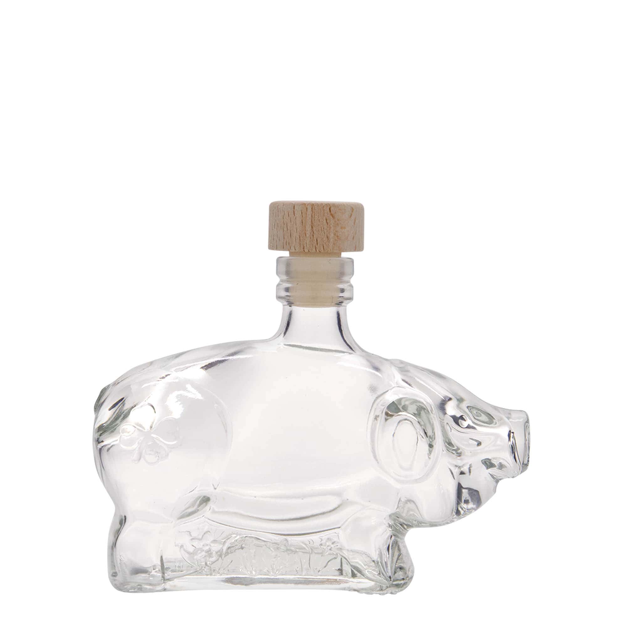 200 ml glasflaske 'Lykkesvin', åbning: kork