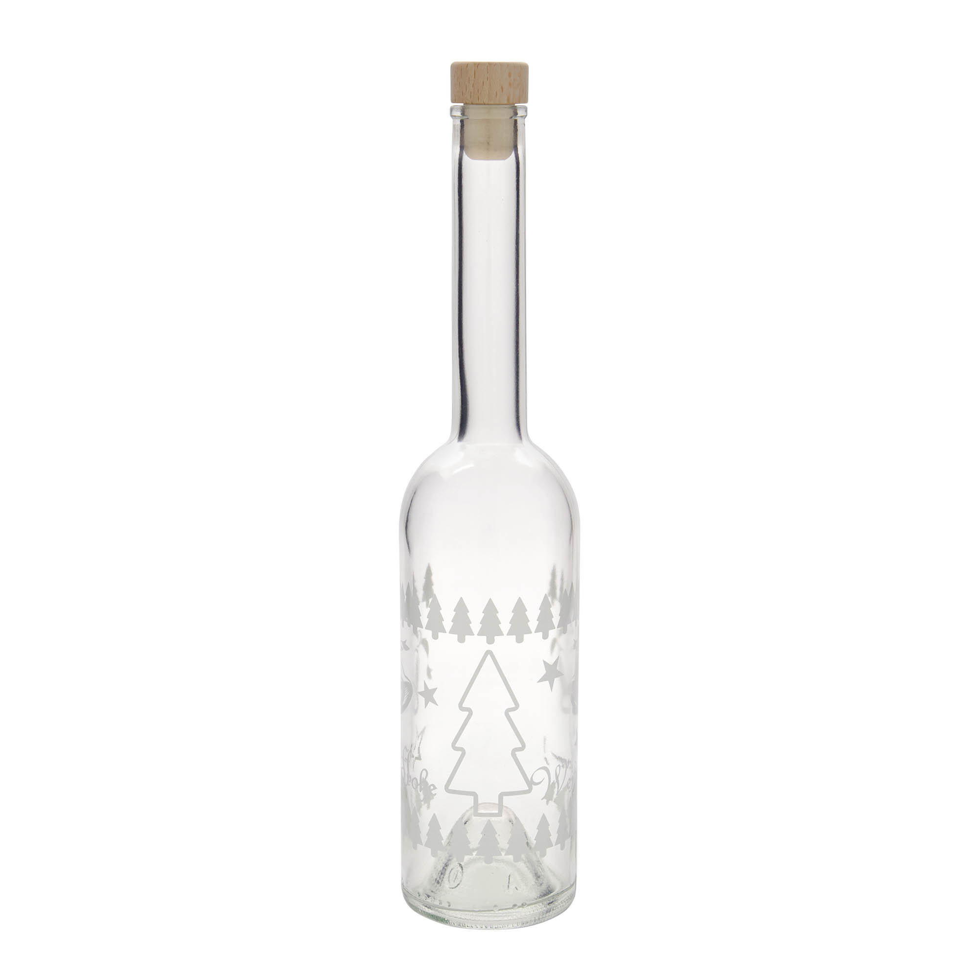 500 ml glasflaske 'Opera', motiv: klassisk jul, munding: kork