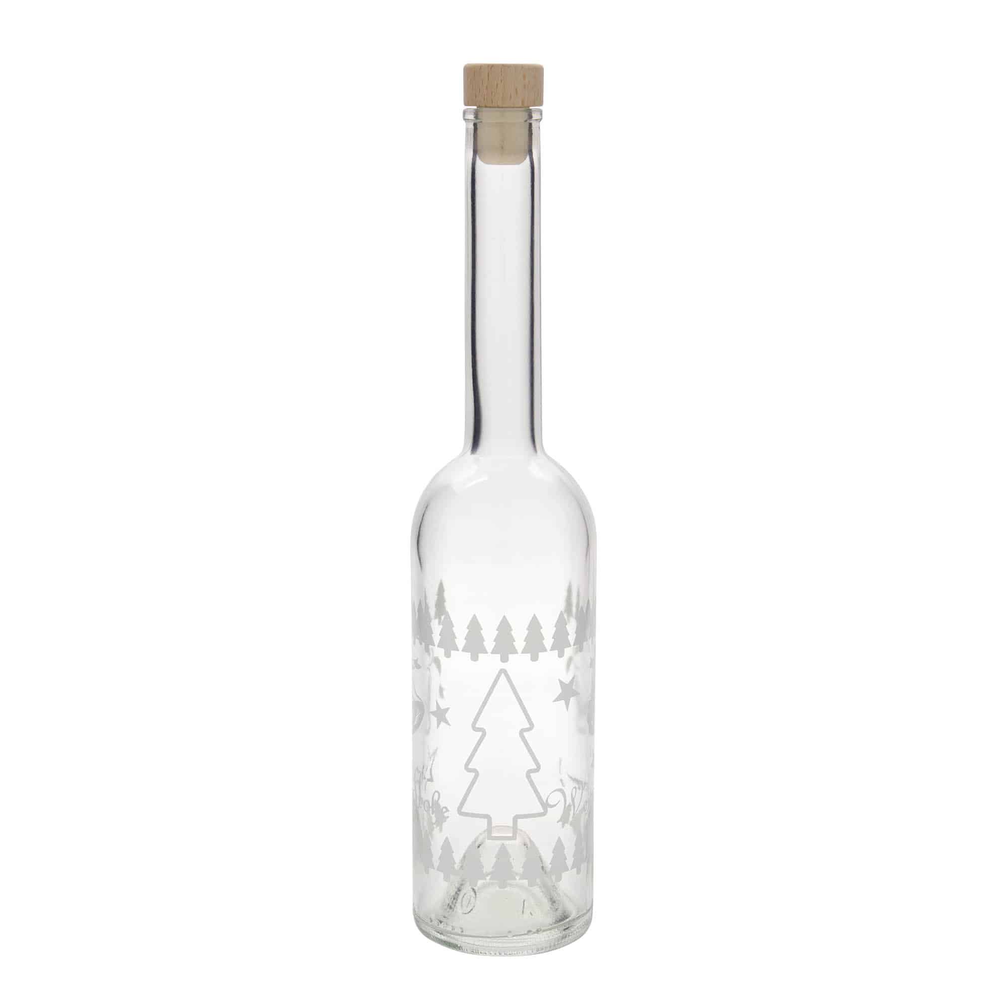 500 ml glasflaske 'Opera', motiv: klassisk jul, munding: kork
