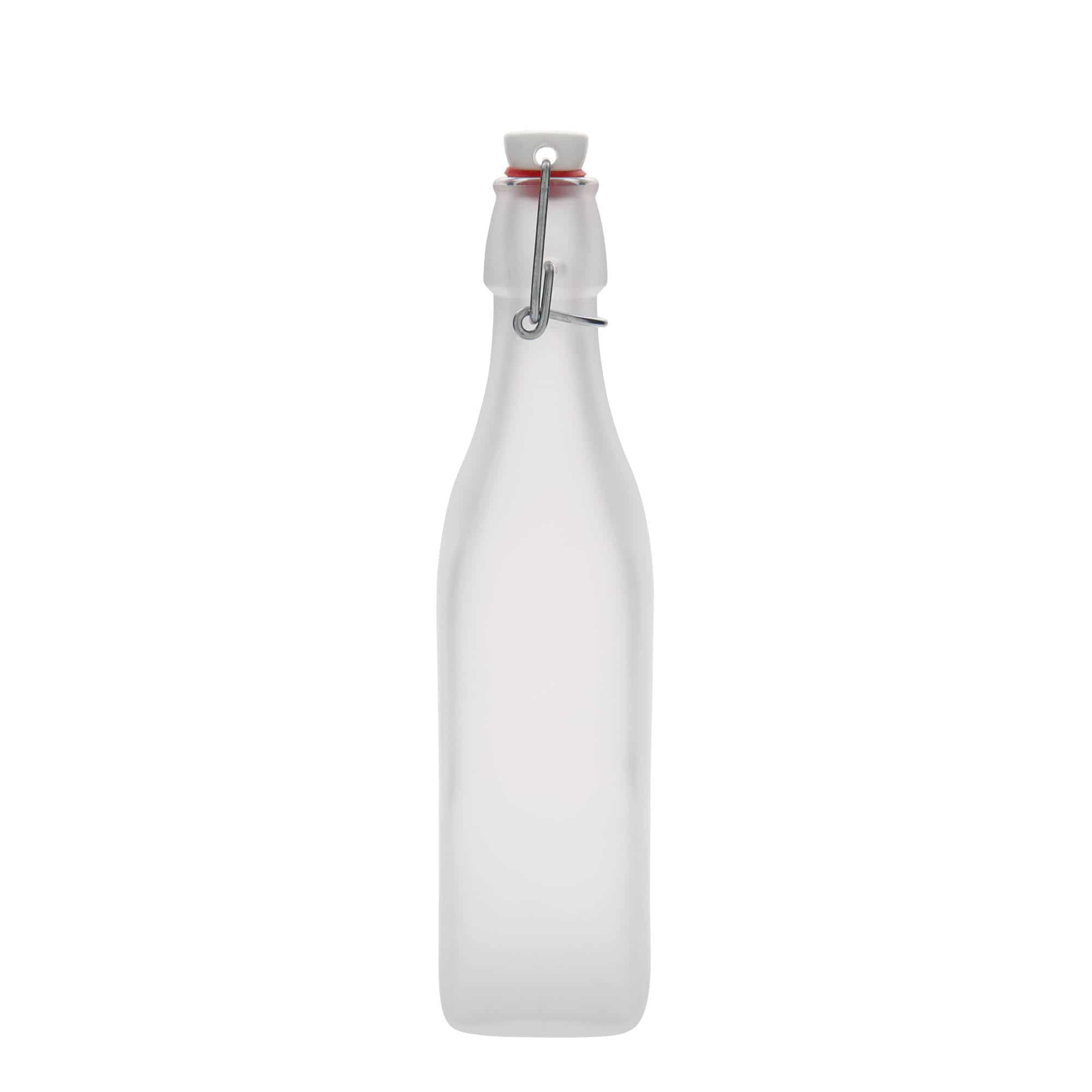 500 ml glasflaske 'Swing', kvadratisk, hvid, åbning: Patentlåg 500 ml glasflaske 'Swing', kvadratisk, hvid, åbning: Patentlåg
