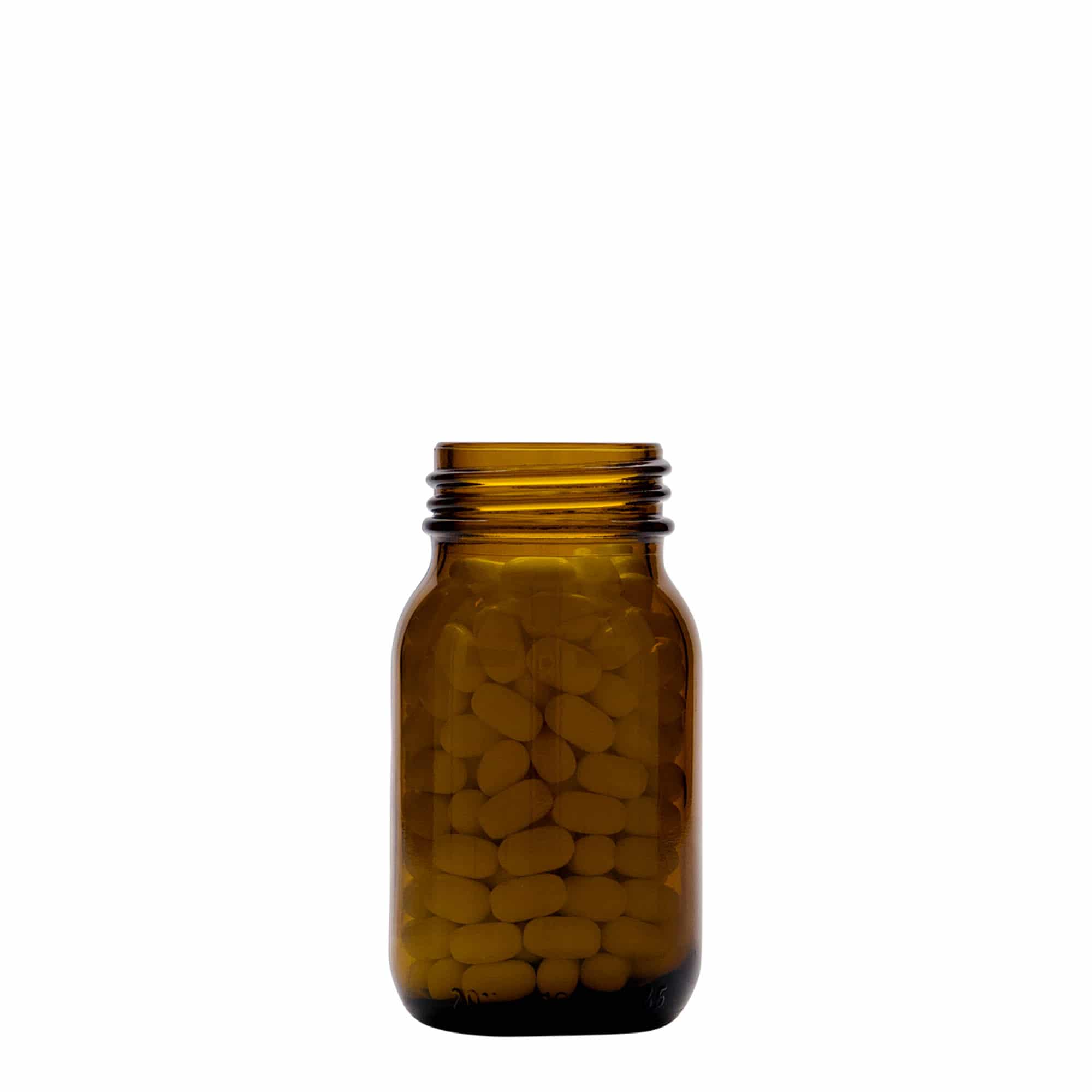 100 ml bredhalsglas, brunt, åbning: DIN 40
