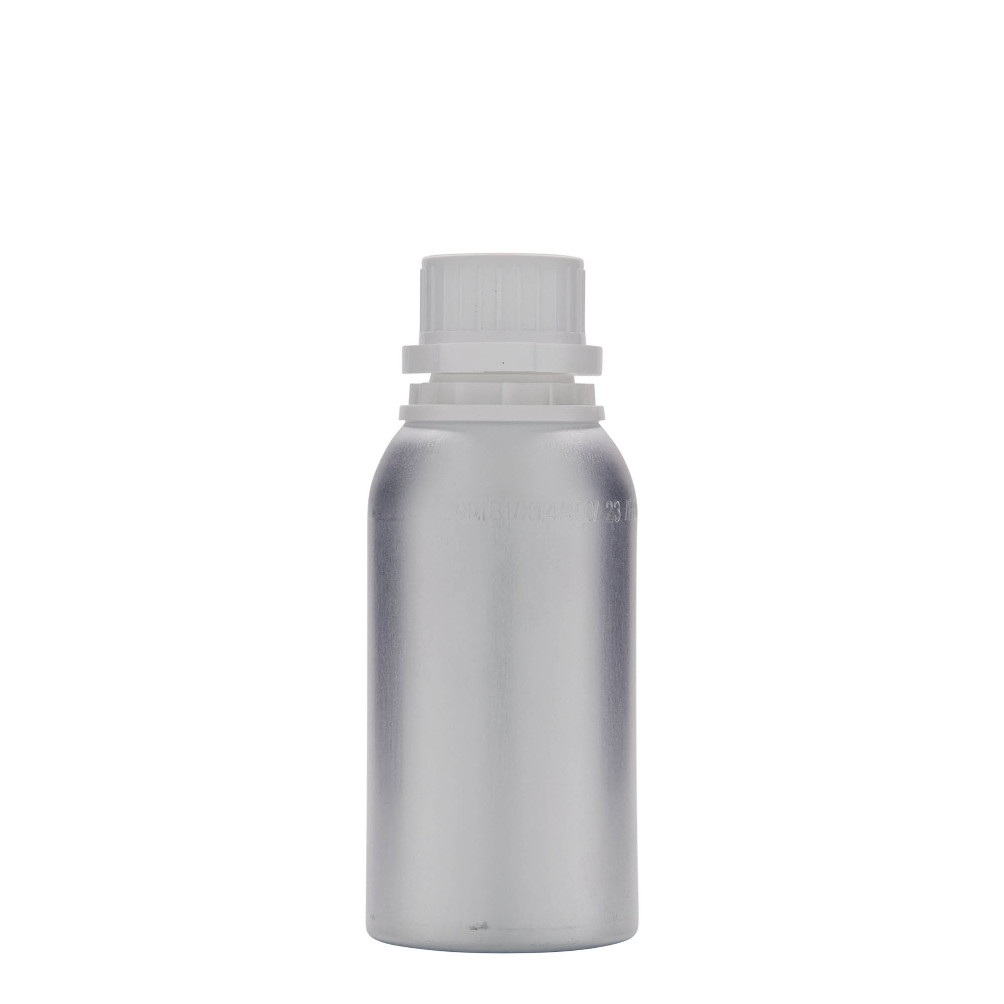 275 ml aluminiumsflaske, metal, sølv, åbning: DIN 32