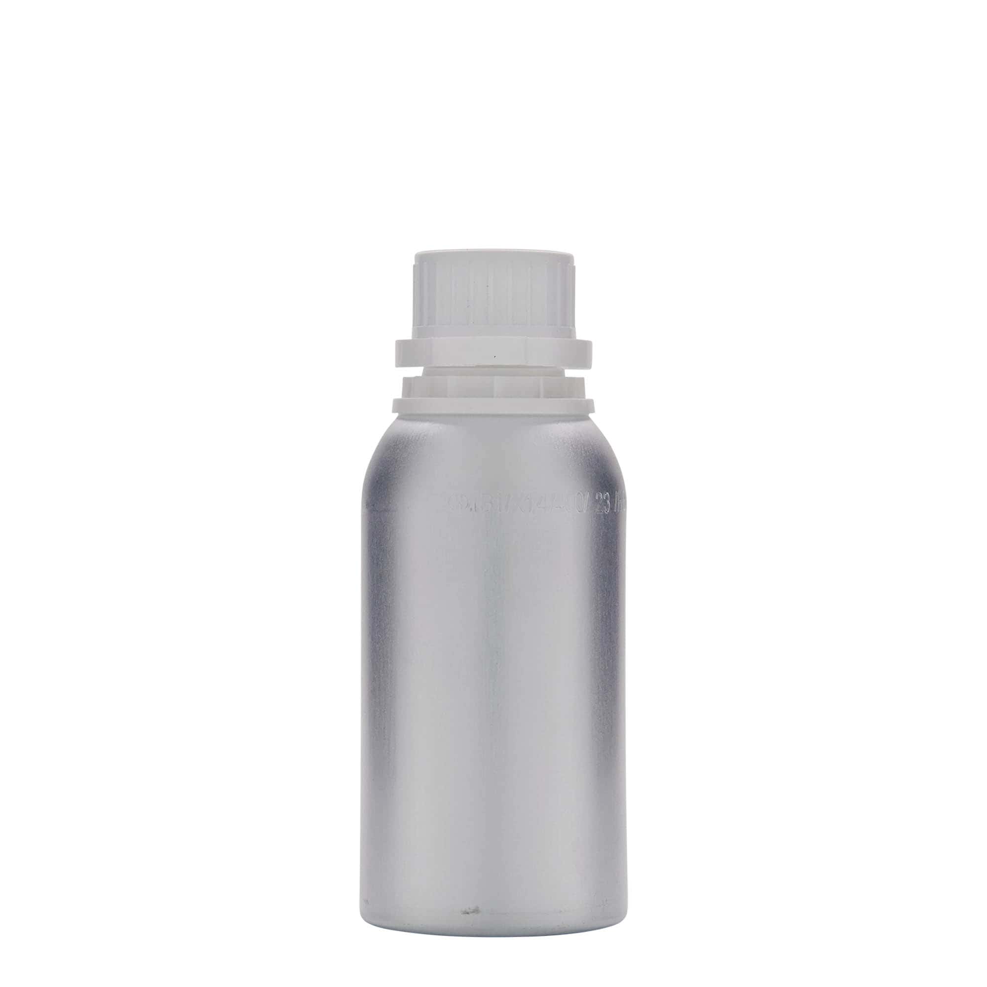 275 ml aluminiumsflaske, metal, sølv, åbning: DIN 32