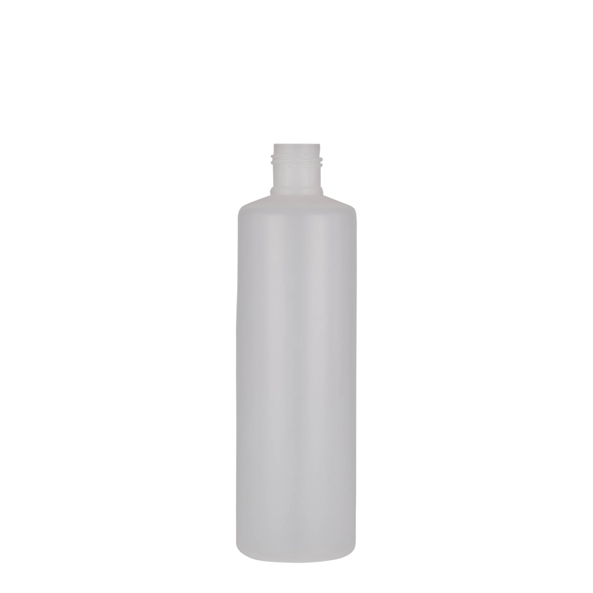 250 ml rund flaske, PE-plast, natur, åbning: skruelåg
