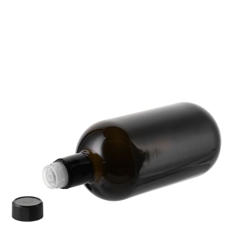750 ml eddike-/olieflaske »Biolio«, glas, antikgrøn, åbning: DOP