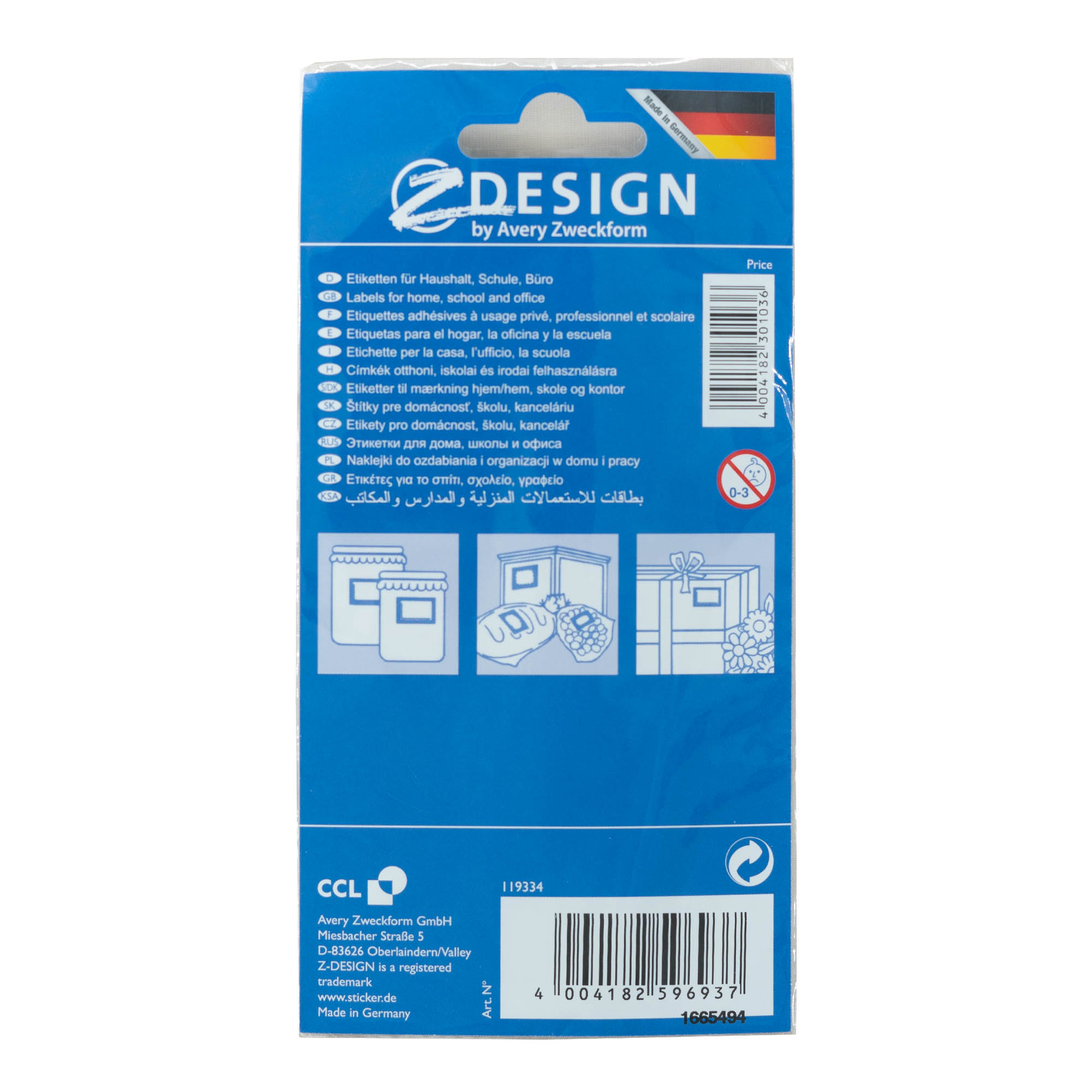 Zweckform etiketter 'Frugt-ramme', rektangulær, papir, flerfarvet Zweckform etiketter 'Frugt-ramme', rektangulær, papir, flerfarvet