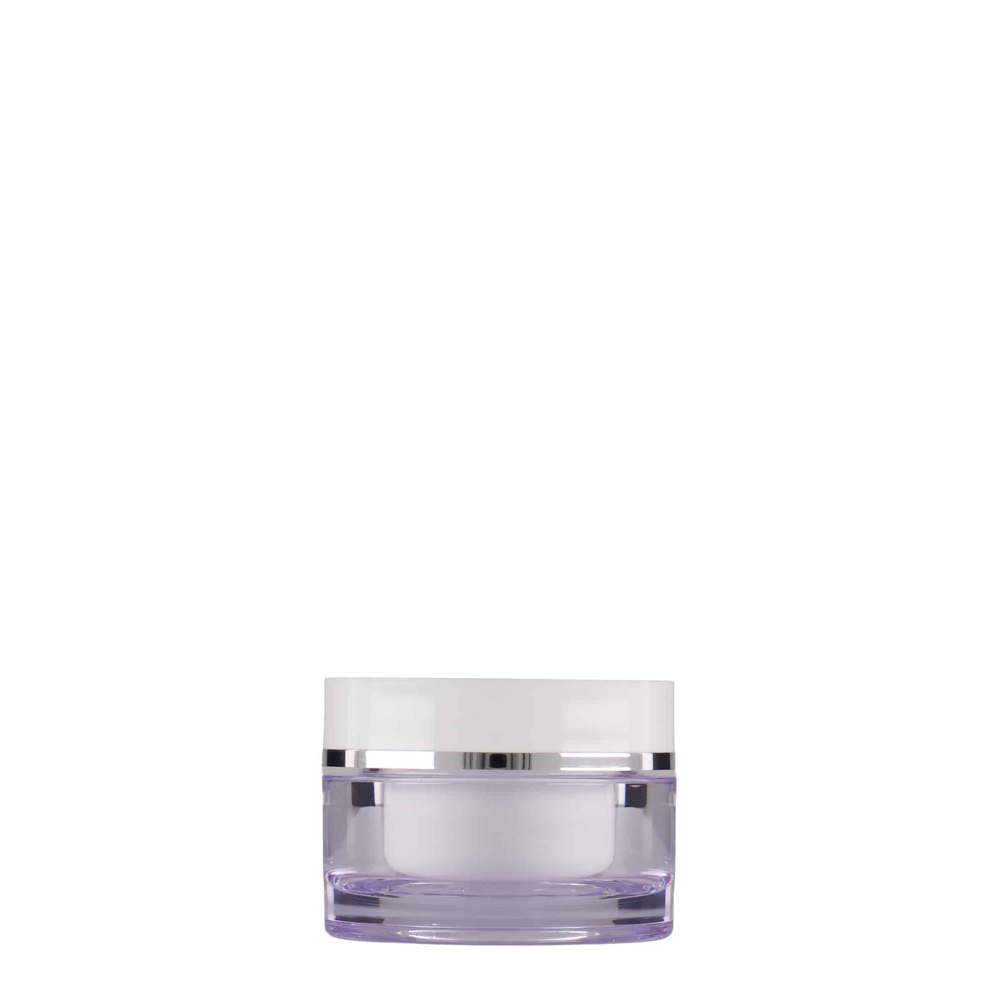 10 ml glasdigel, SAN-plast, hvid, åbning: Skruelåg