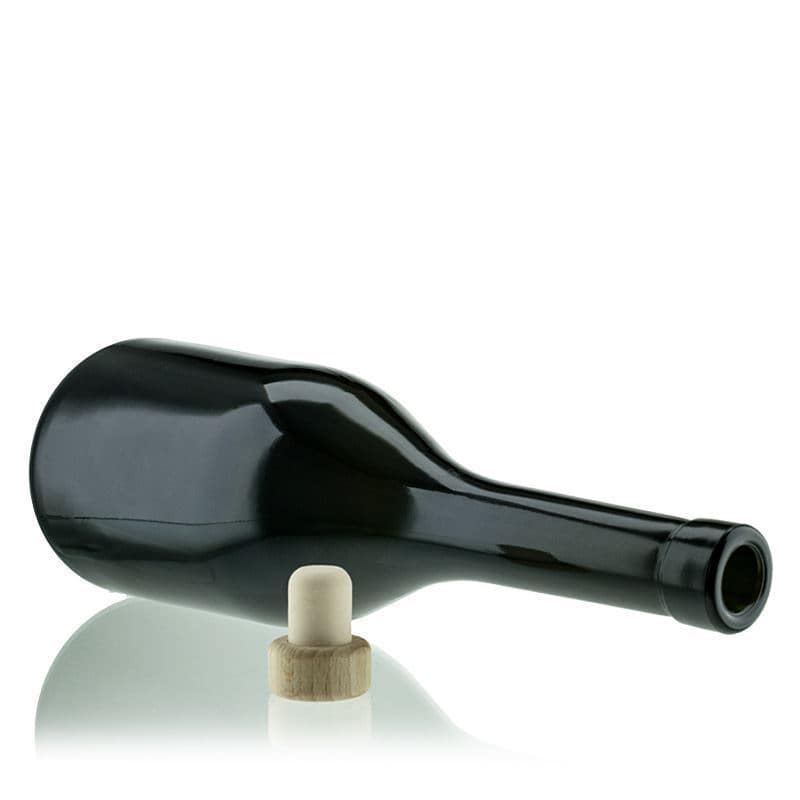 750 ml glasflaske 'Rustica', antikgrøn, åbning: Kork