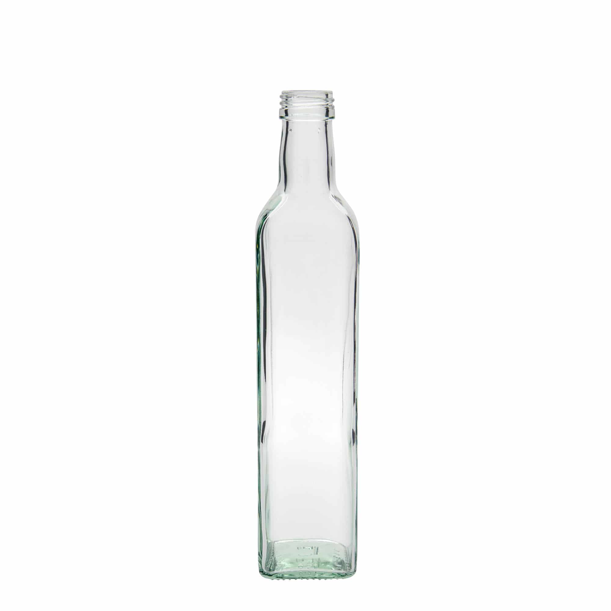 500 ml glasflaske 'Marasca', firkantet, åbning: PP 31,5