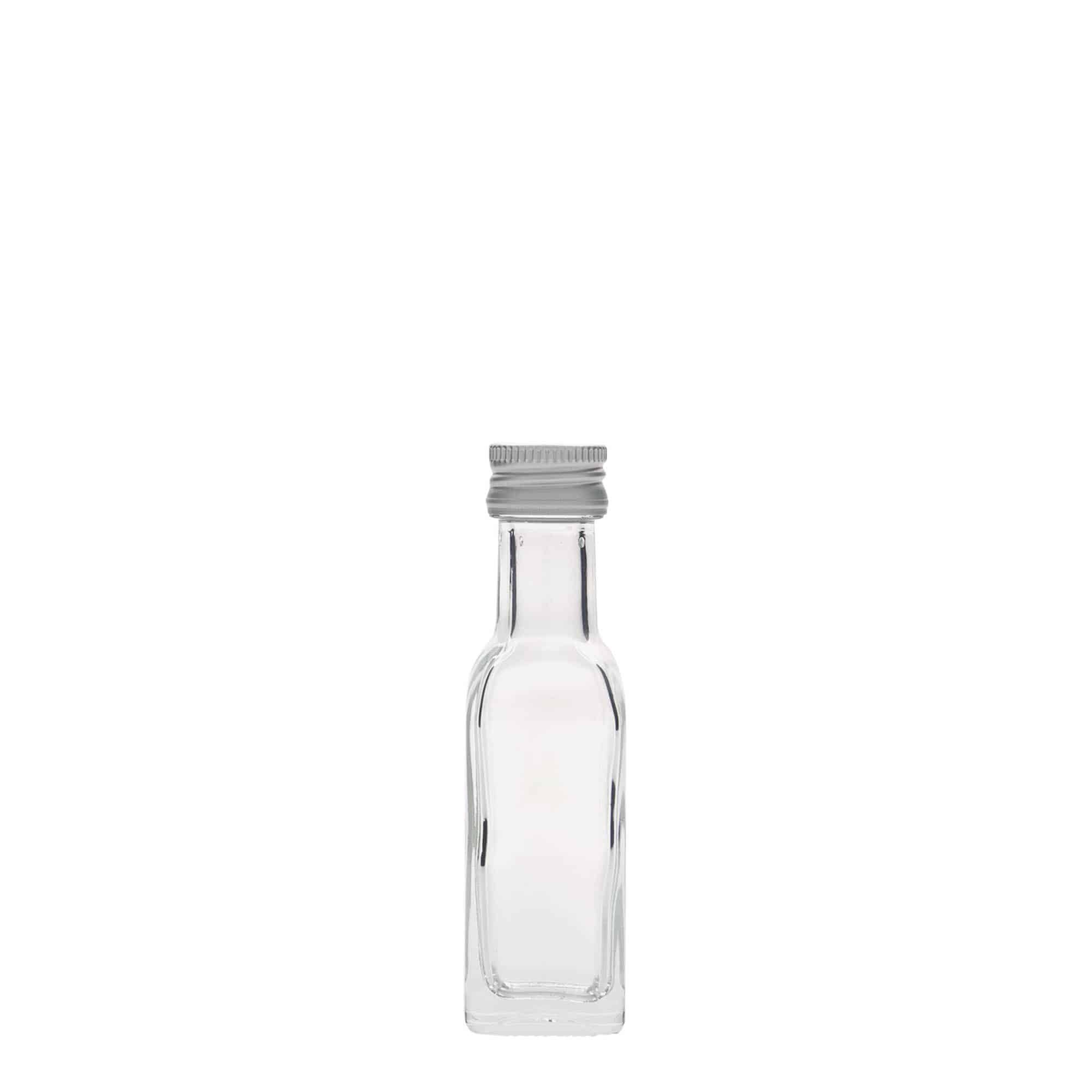 20 ml glasflaske »Marasca«, kvadratisk, åbning: PP 18