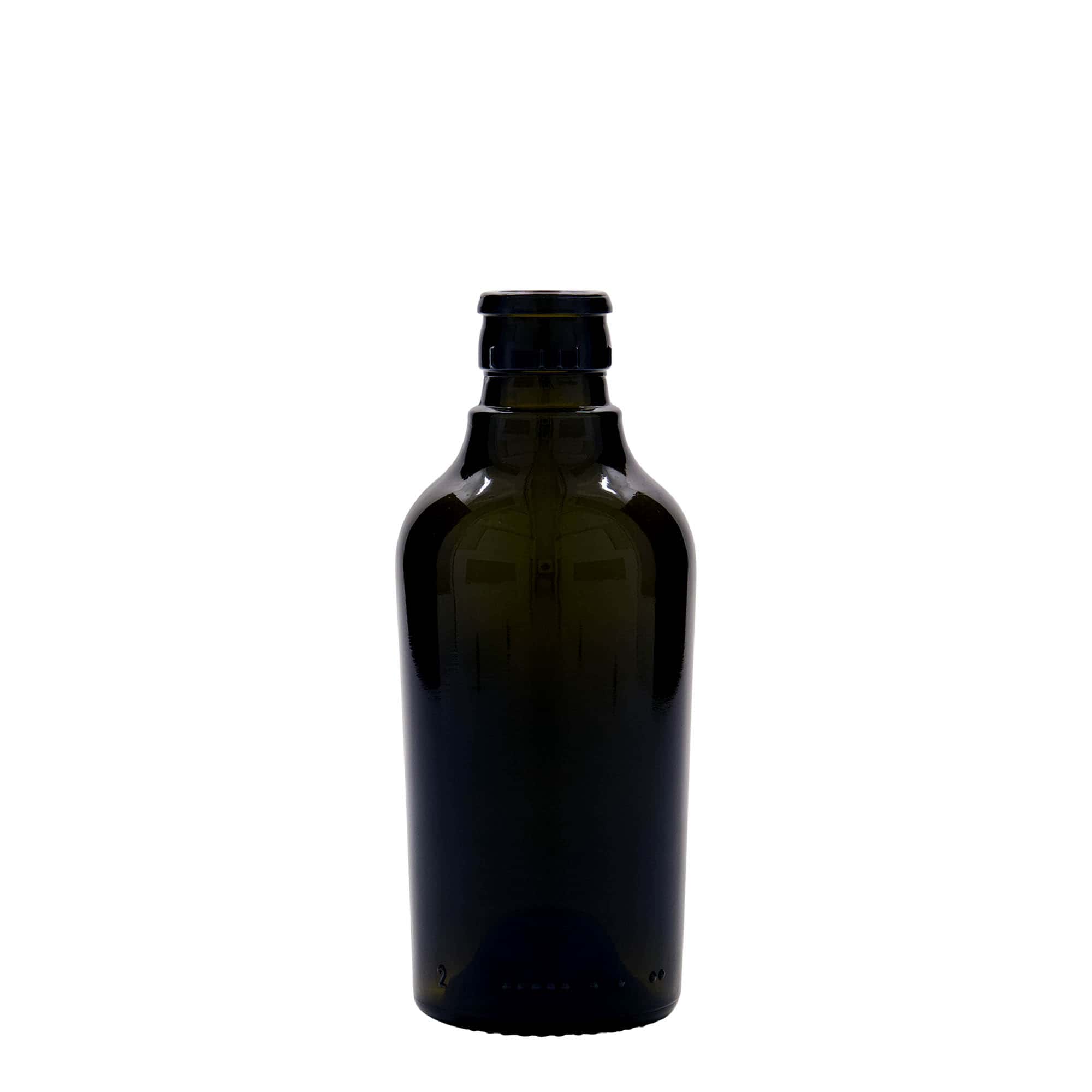 250 ml eddike-/olieflaske »Oleum«, glas, antikgrøn, munding: DOP