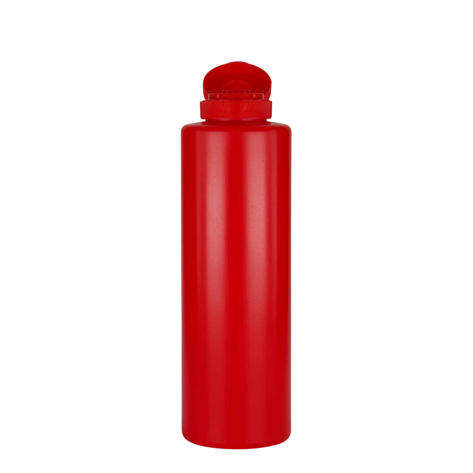 500 ml sauceflaske, LDPE-plast, rød, åbning: 38/400 500 ml sauceflaske, LDPE-plast, rød, åbning: 38/400