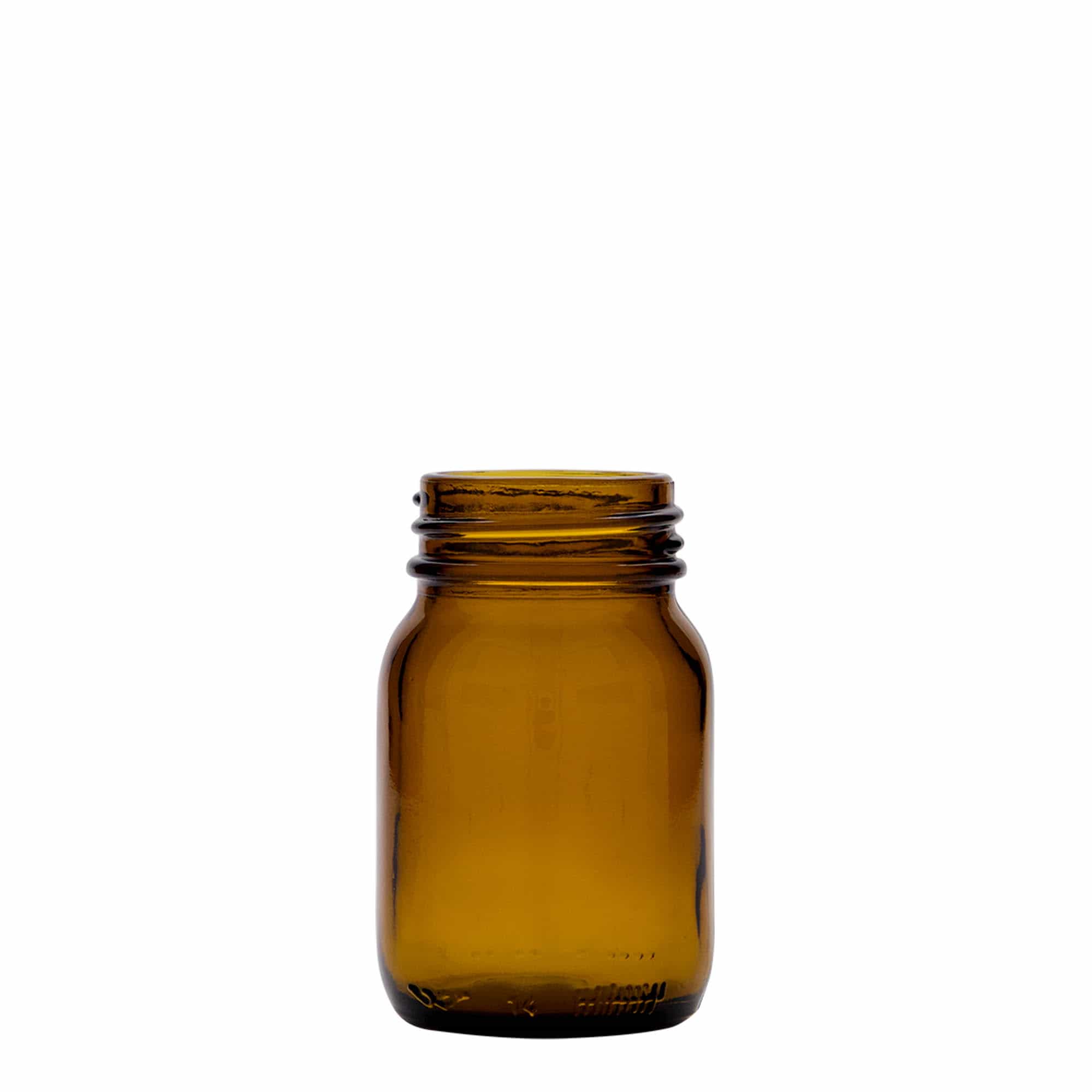 75 ml bredhalsglas, brunt, åbning: DIN 40