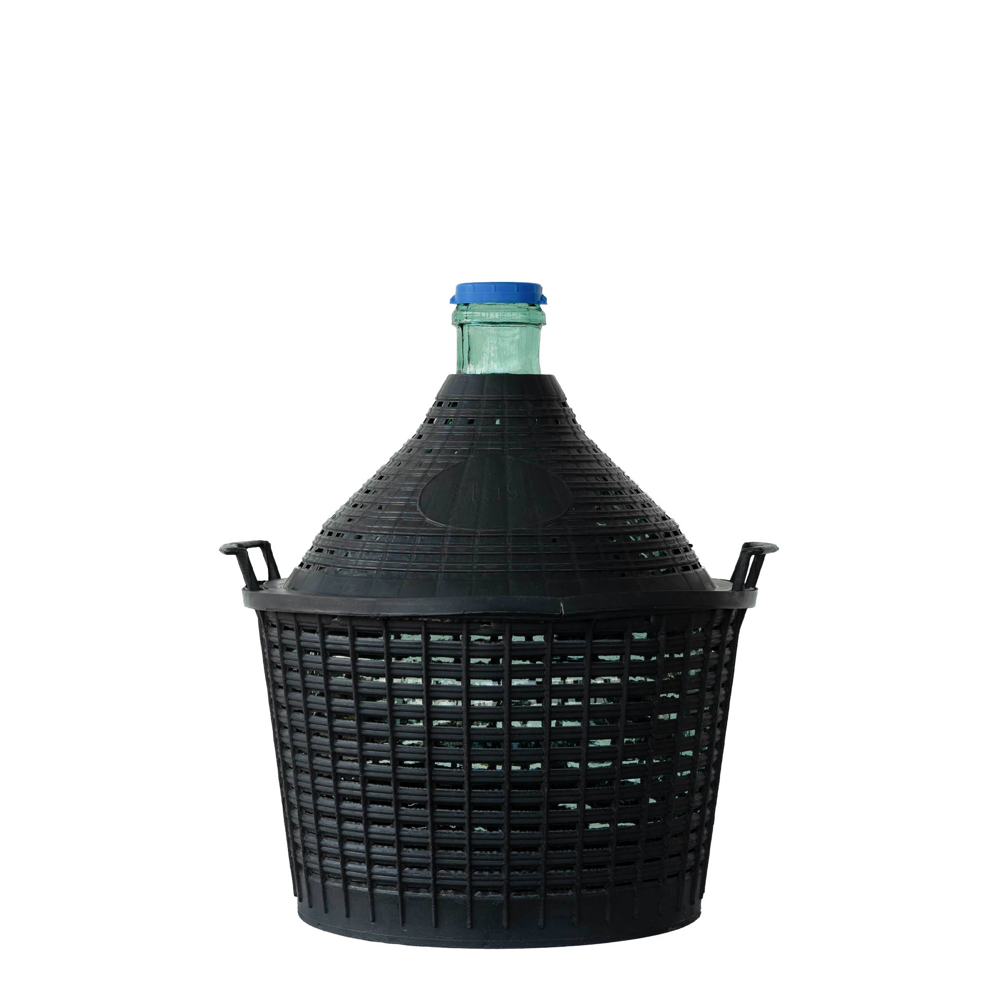 15 l ballonflaske med smal hals, glas, åbning: påsætning af låg