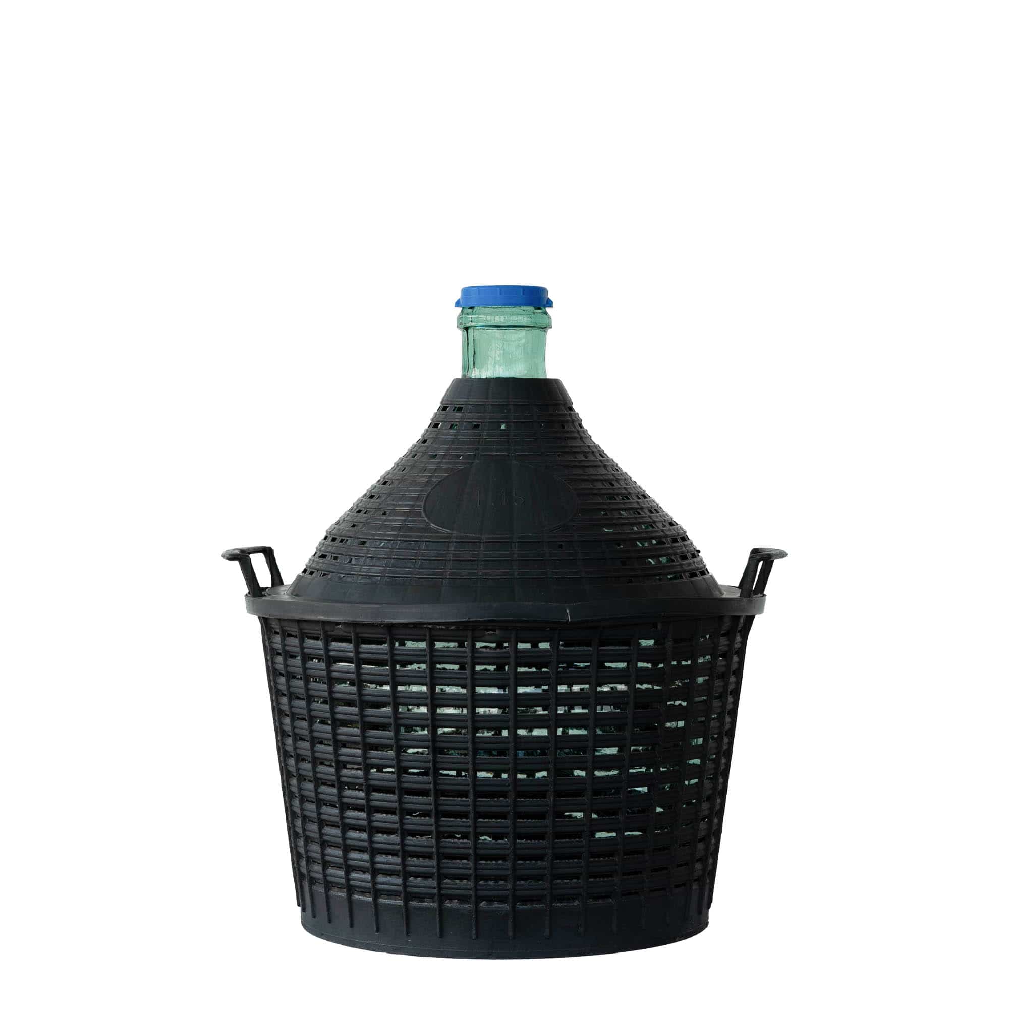 15 l ballonflaske med smal hals, glas, åbning: påsætning af låg