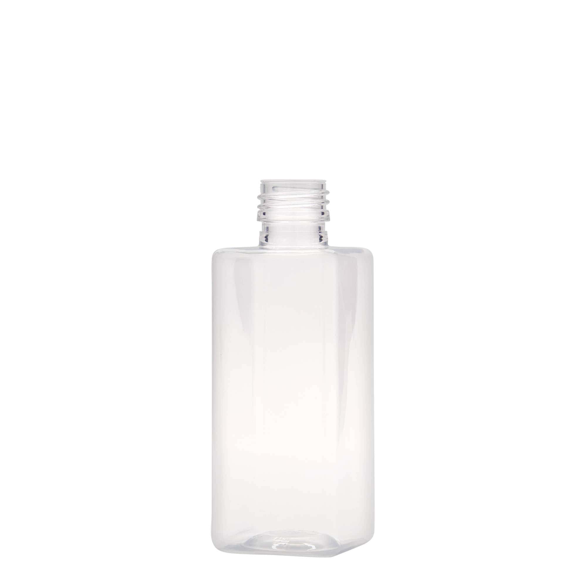 250 ml PET-flaske »Karl«, firkantet, plastik, åbning: PP 28