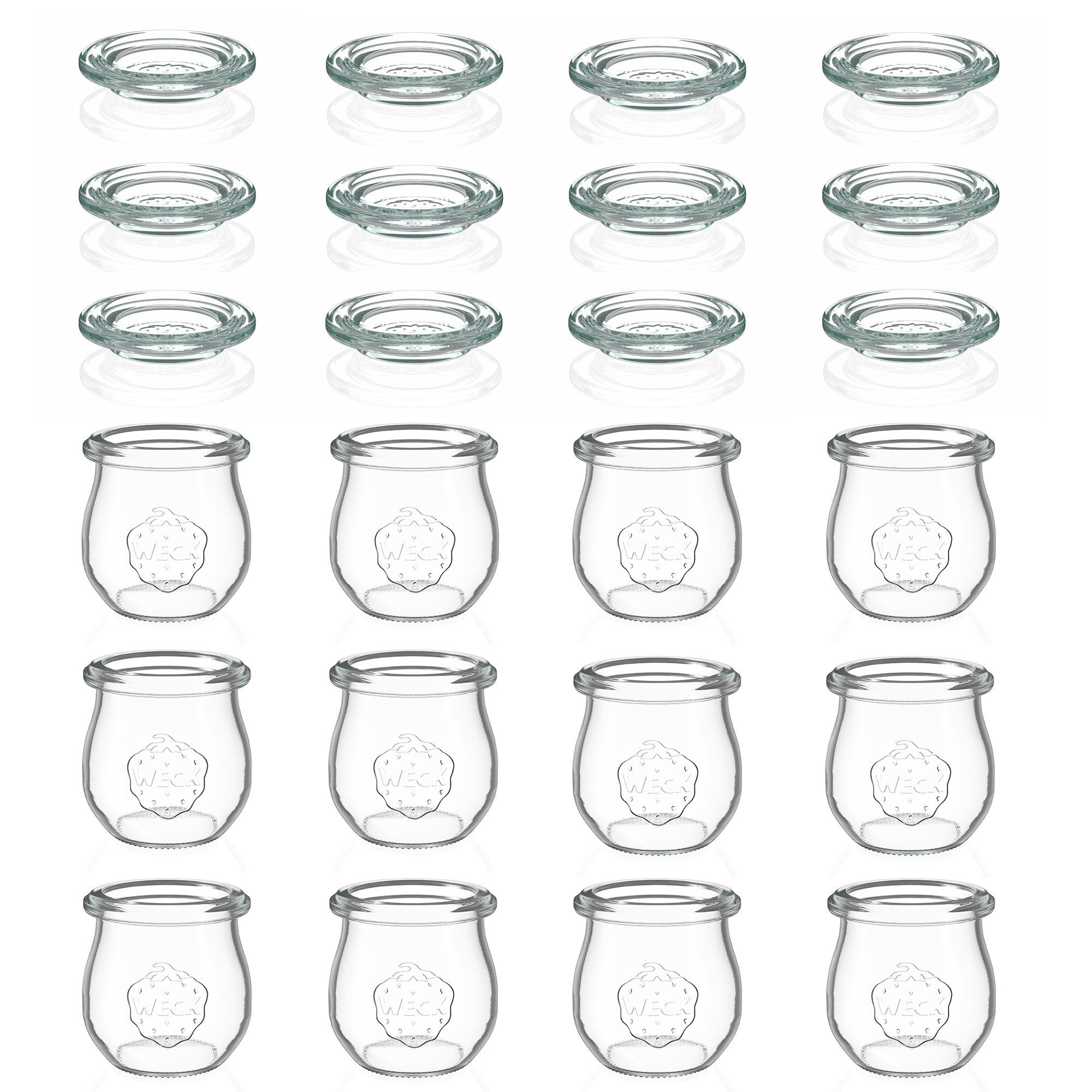 12x 75 ml WECK-tulipanglas med glaslåg RR 40