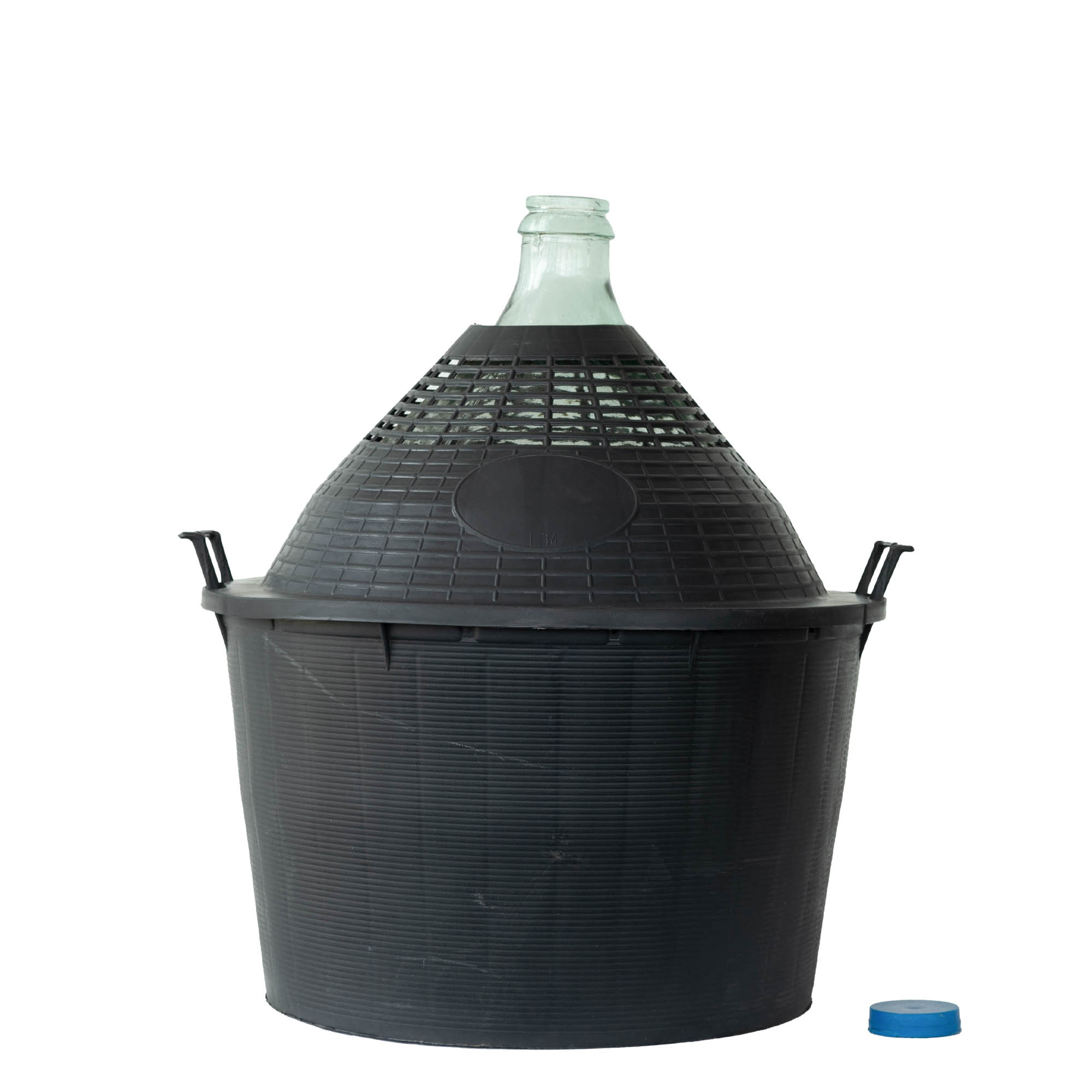 34 l ballonflaske med smal hals, glas, åbning: påklappeligt låg 34 l ballonflaske med smal hals, glas, åbning: påklappeligt låg