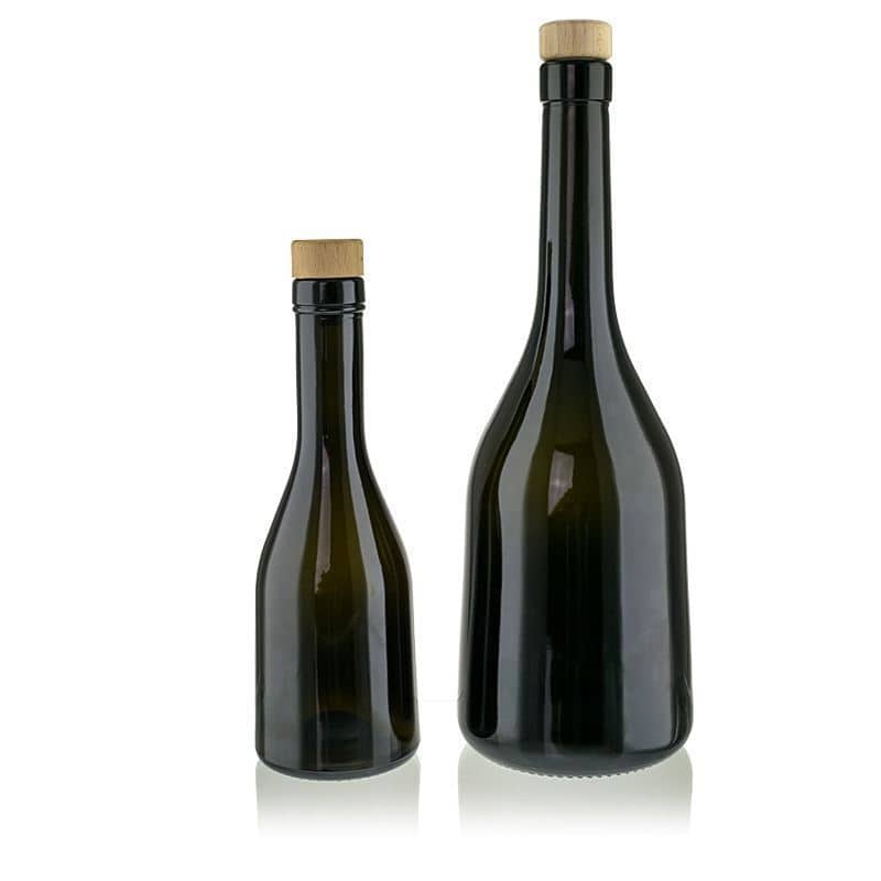 750 ml glasflaske 'Rustica', antikgrøn, åbning: Kork
