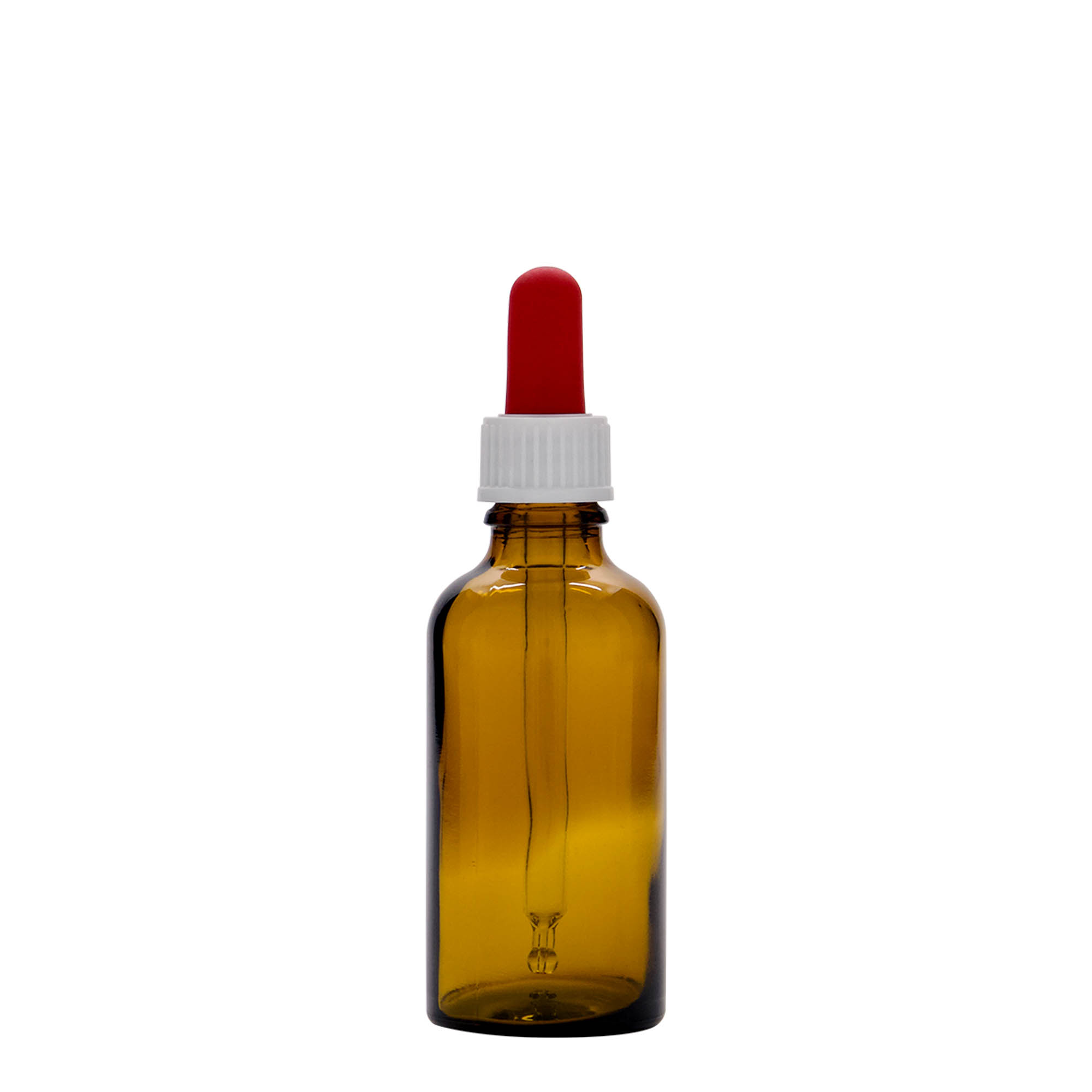 50 ml pipetteflaske medicin, glas, brun-rød, åbning: DIN 18