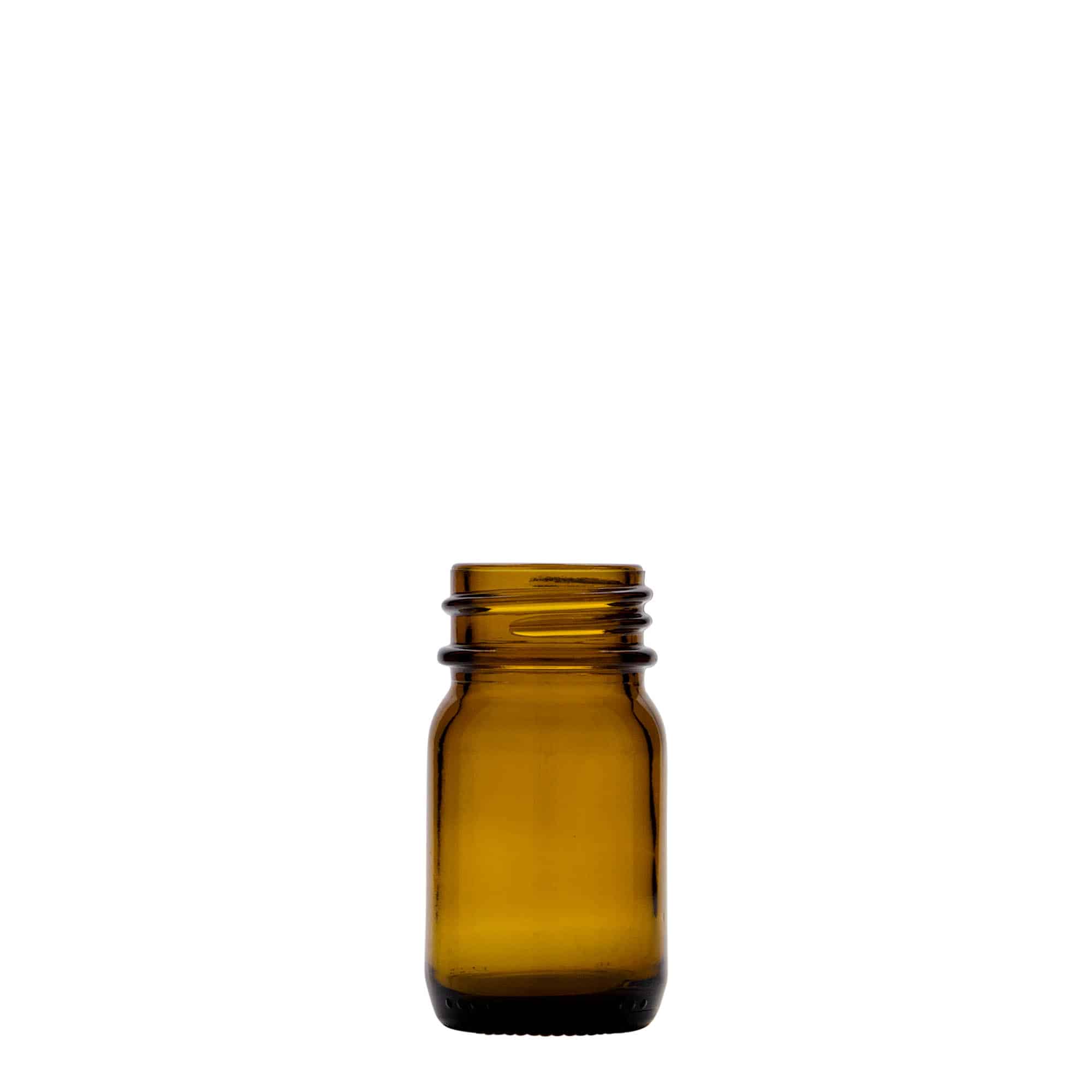 30 ml bredhalset glas, brun, åbning: DIN 32