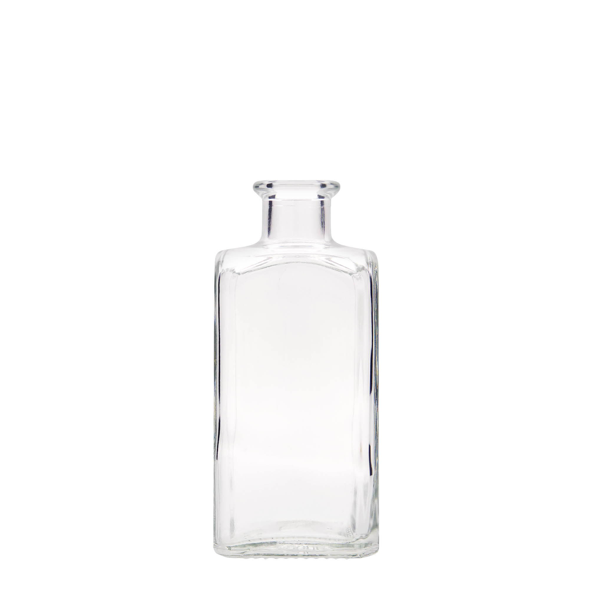250 ml glasflaske Apotheker Carré, firkantet, åbning: kork