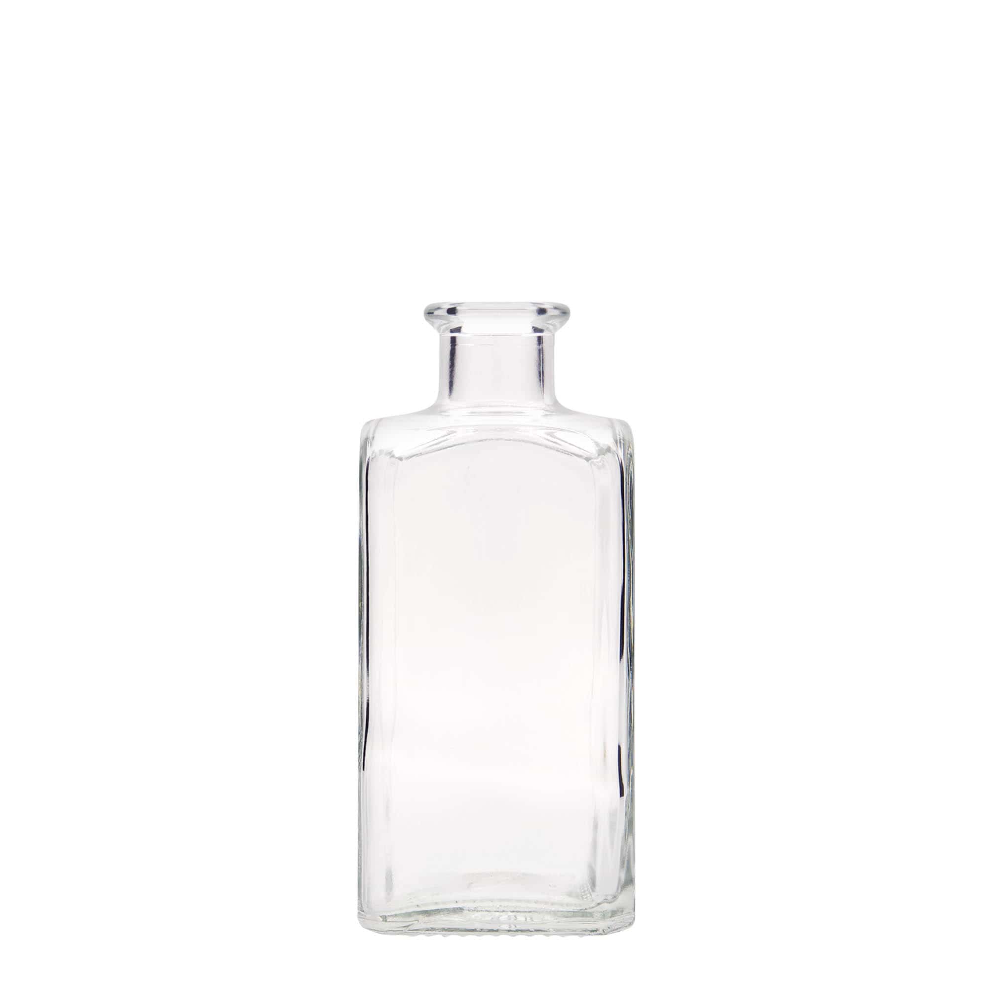250 ml glasflaske Apotheker Carré, firkantet, åbning: kork