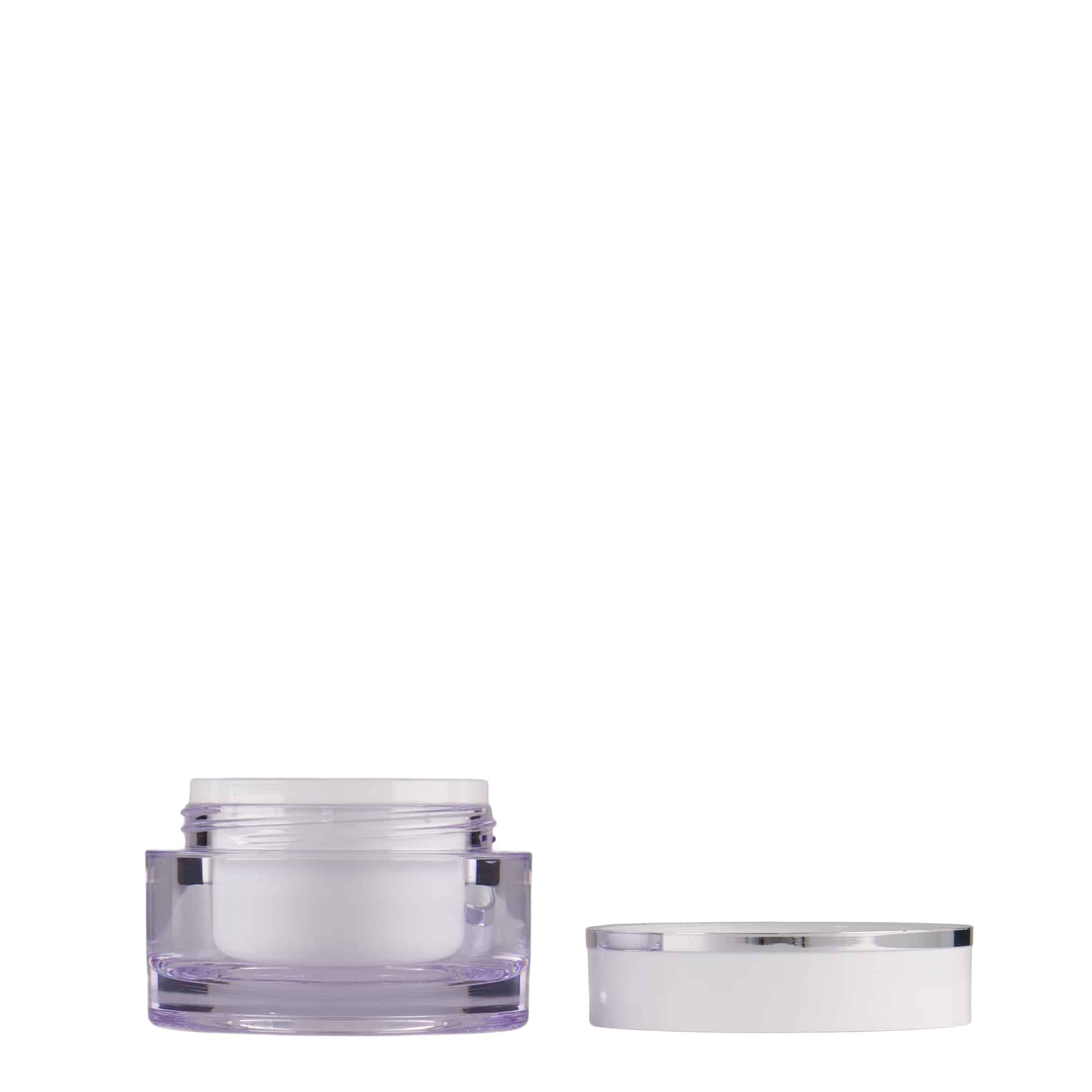 10 ml glasdigel, SAN-plast, hvid, åbning: Skruelåg