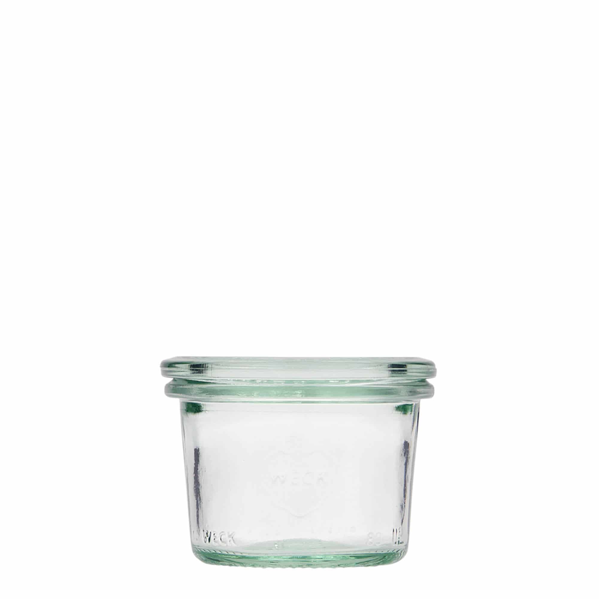 80 ml cylindrisk WECK-sylteglas, åbning: Rund kant
