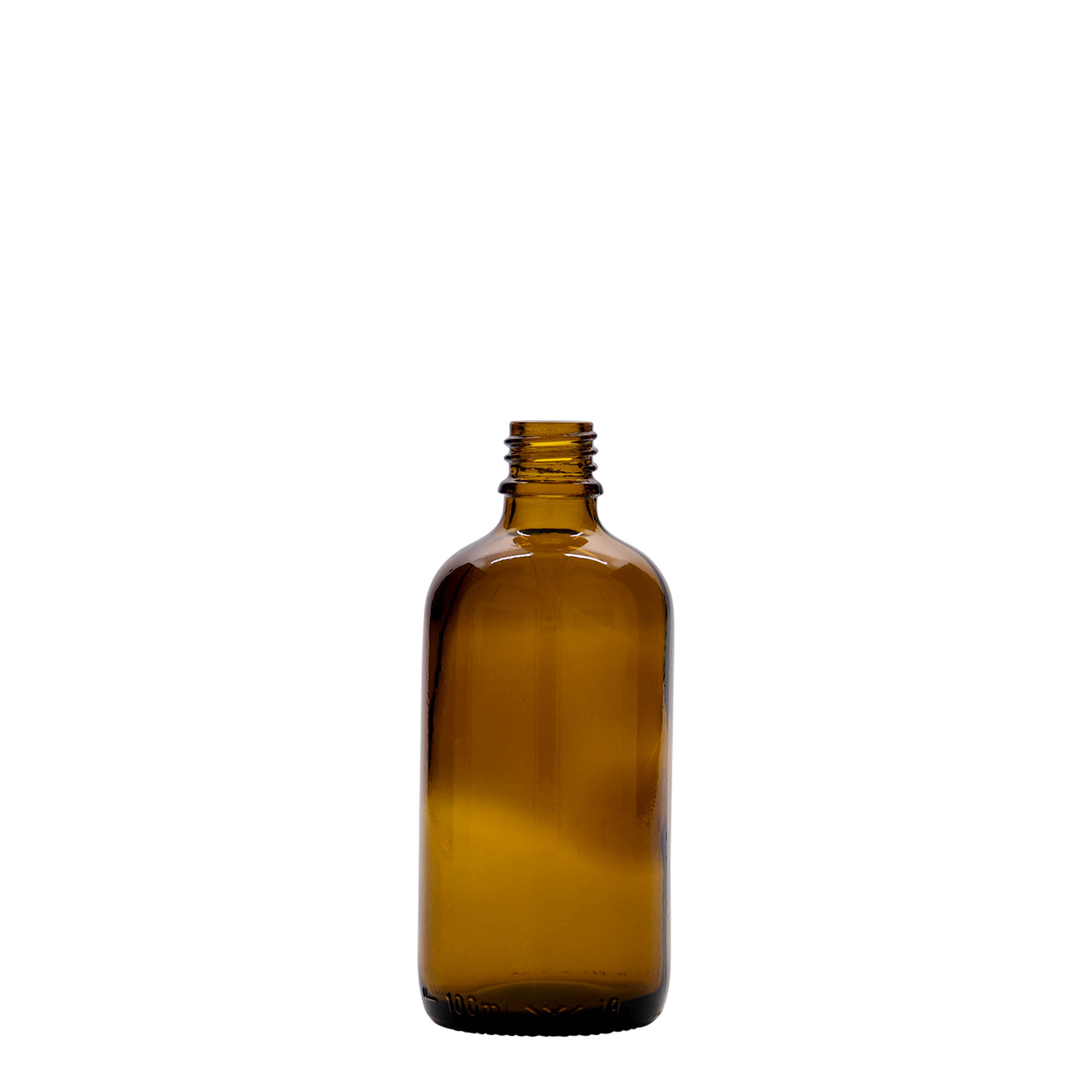 100 ml medicinflaske, glas, brun, munding: DIN 18 100 ml medicinflaske, glas, brun, munding: DIN 18