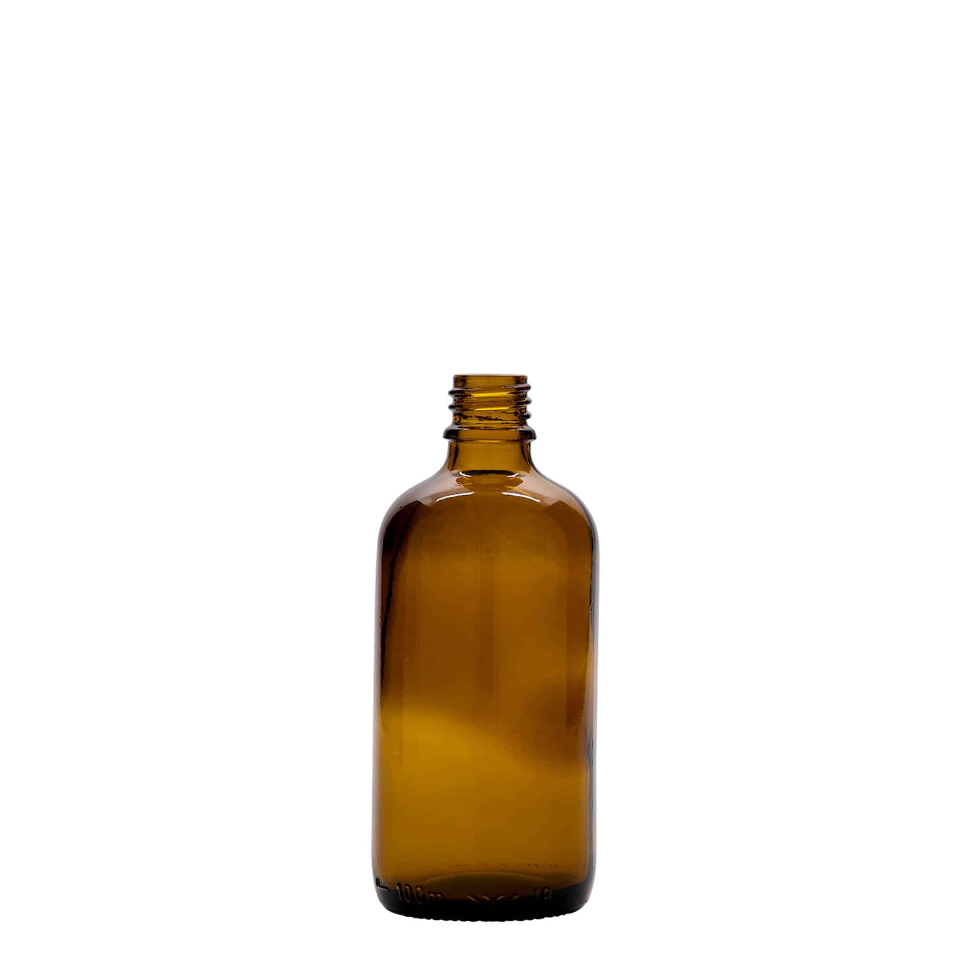 100 ml medicinflaske, glas, brun, munding: DIN 18