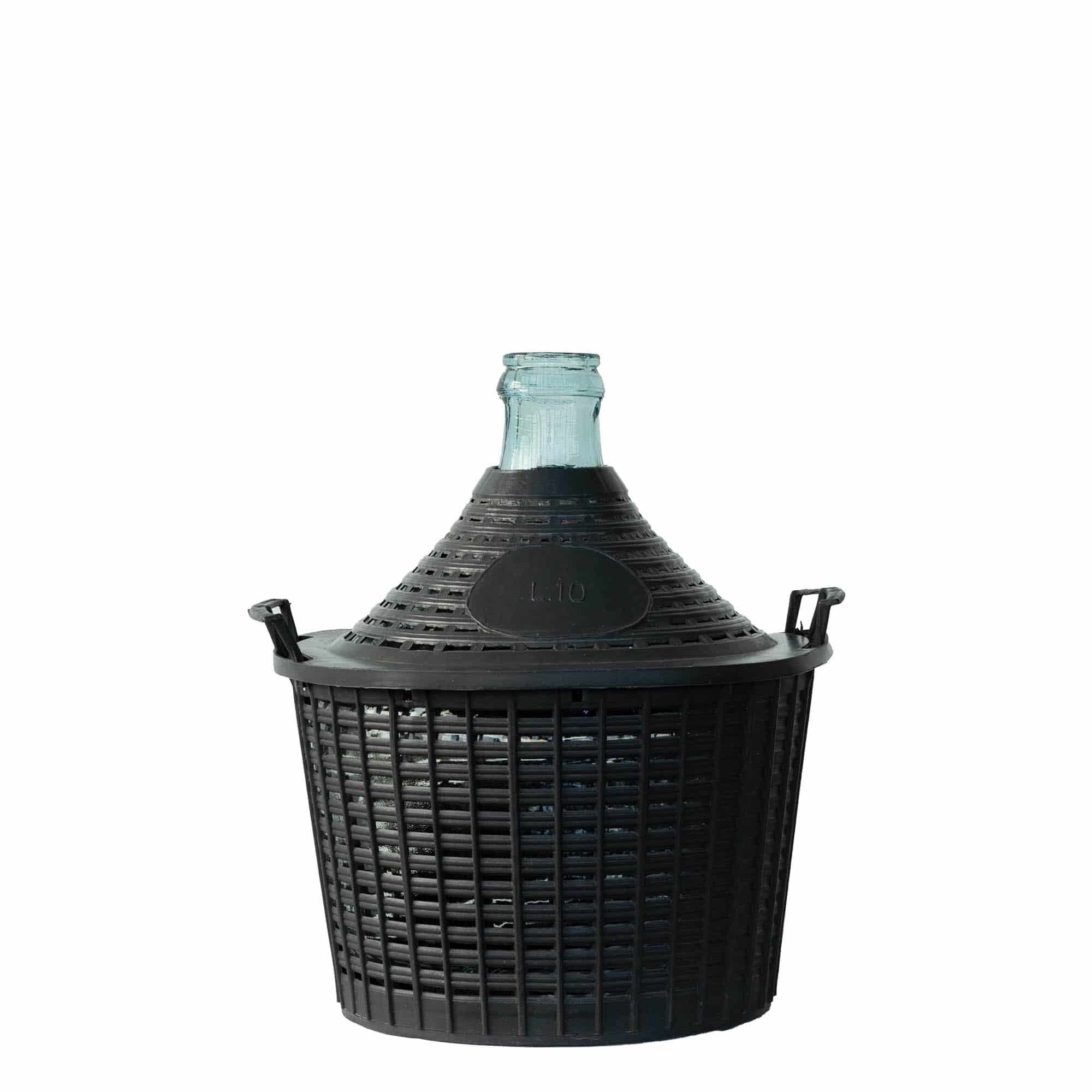 10 l ballonflaske, smalhalset, glas, åbning: Hætte