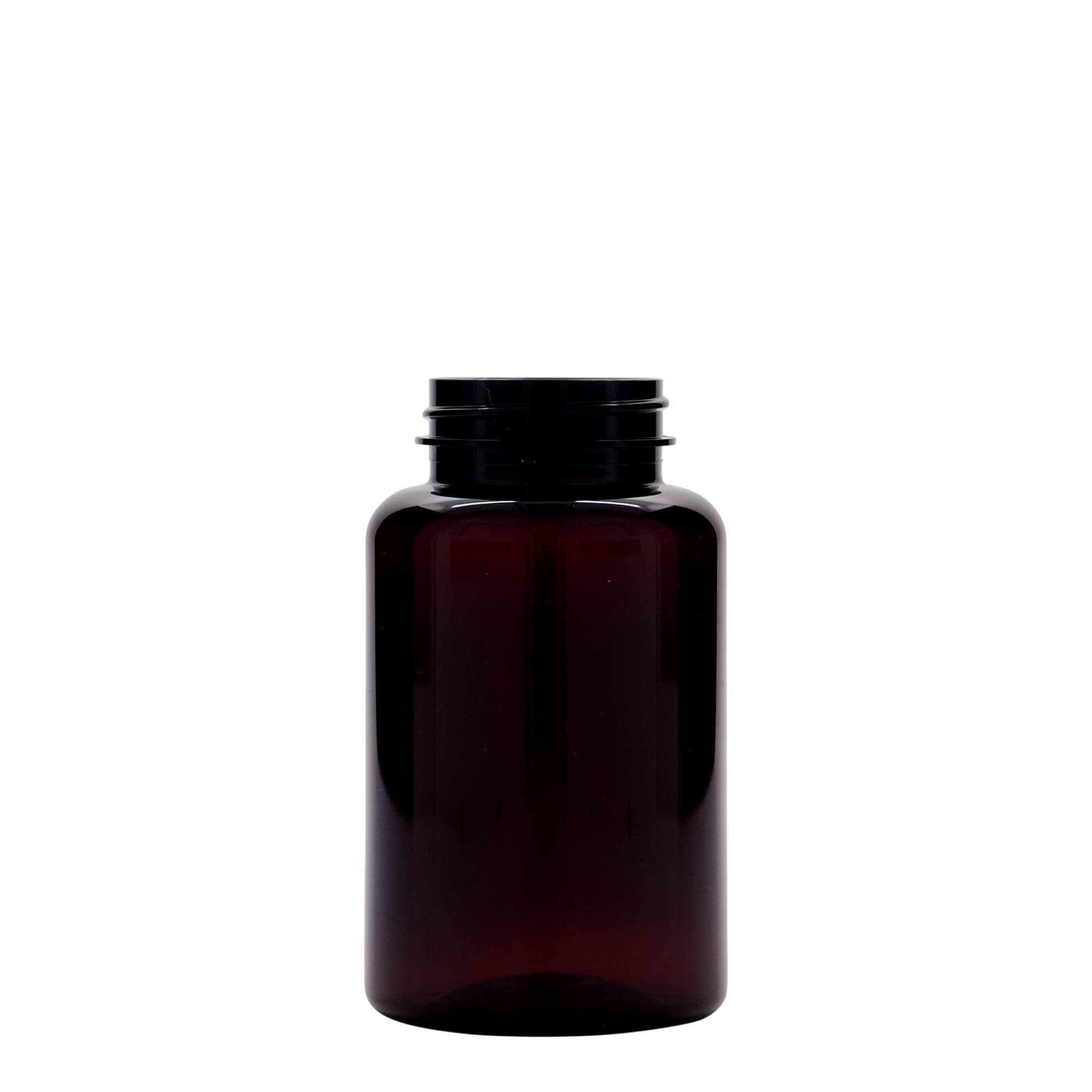250 ml PET-beholder, plastik, brun, åbning: 45/400
