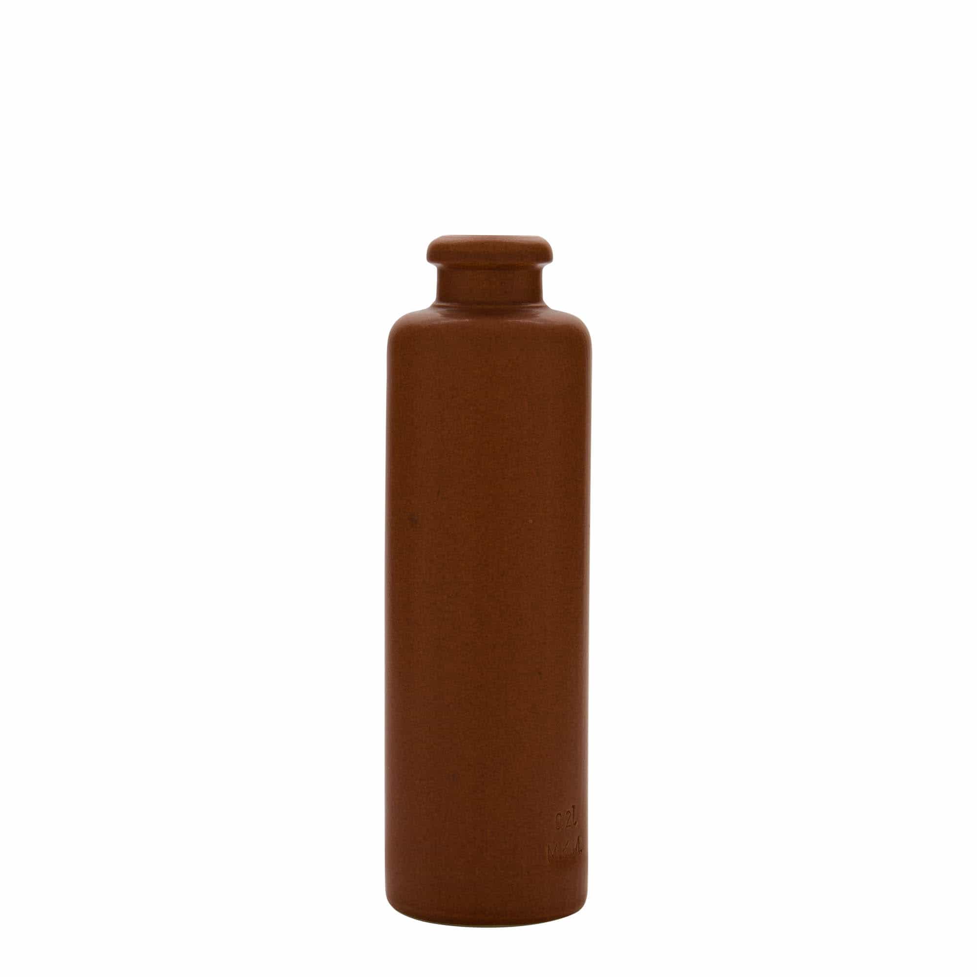 200 ml lerkrus, stentøj, rød-brun, åbning: Kork