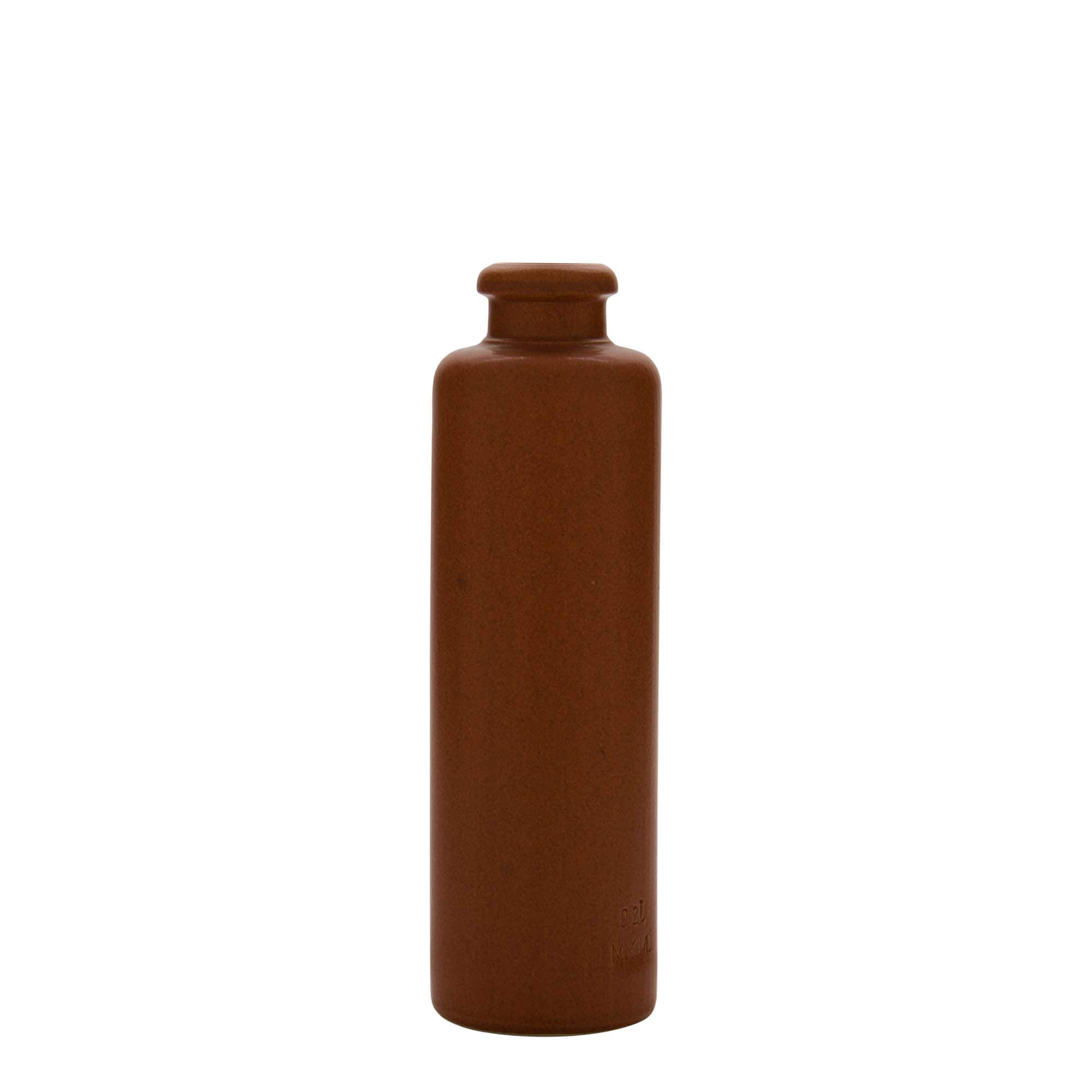 200 ml tonkrukke, stentøj, rødbrun, åbning: kork