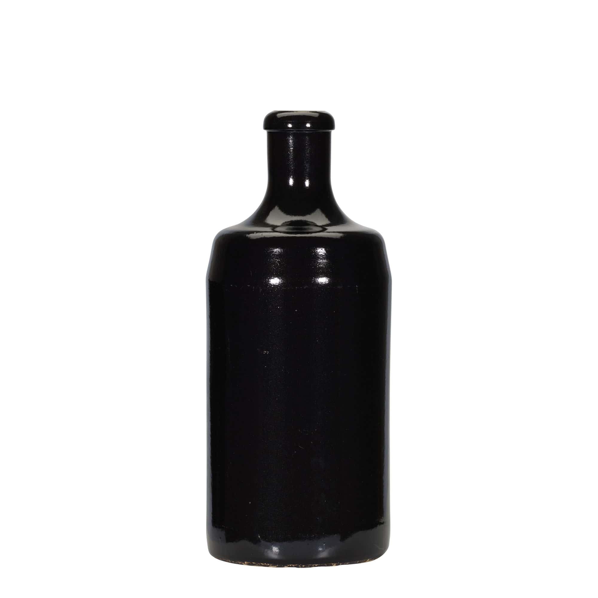700 ml lerkrus 'Calvados', stentøj, sort, åbning: Kork 700 ml lerkrus 'Calvados', stentøj, sort, åbning: Kork
