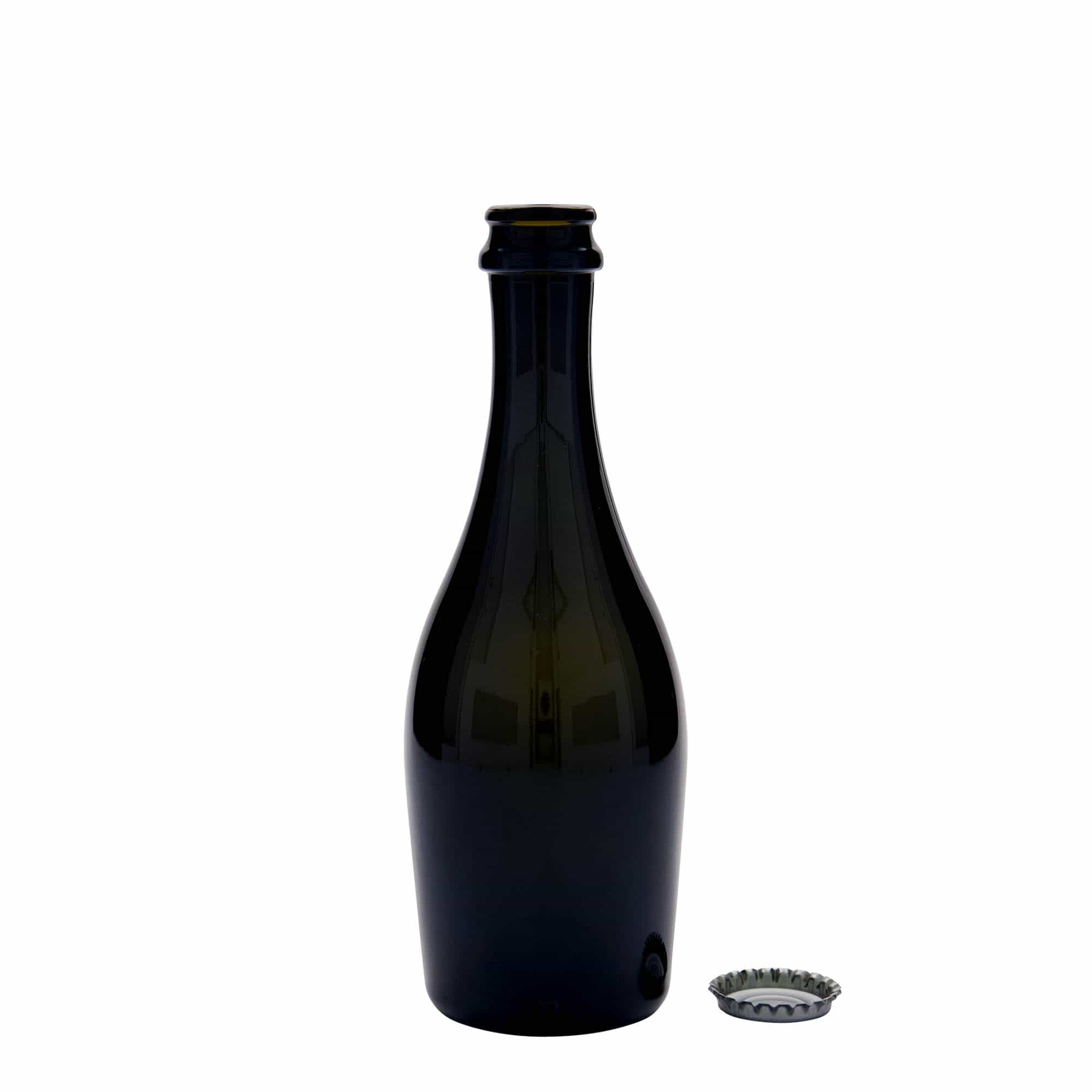 330 ml sektflaske »Carmen«, glas, antikgrøn, munding: kapsel