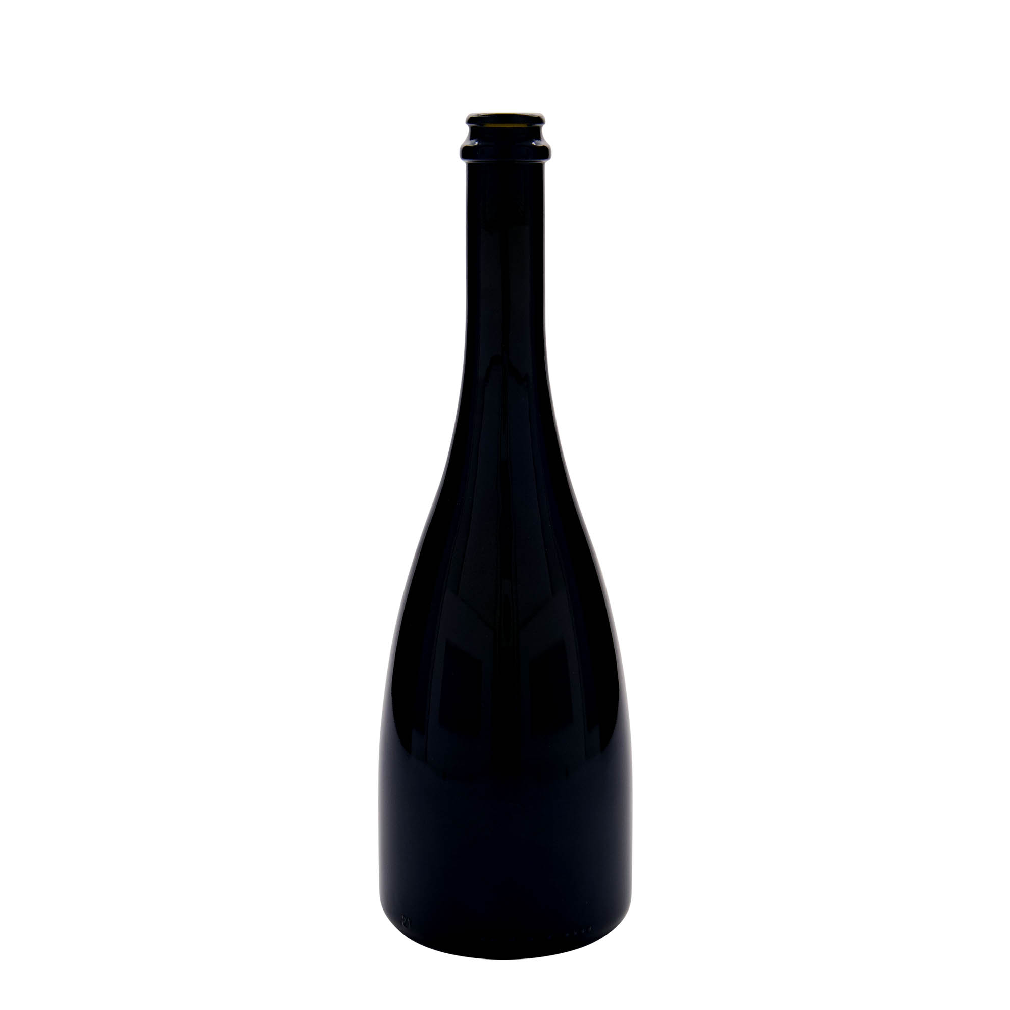 750 ml øl-/champagneflaske 'Tosca', glas, antikgrøn, munding: kapsel