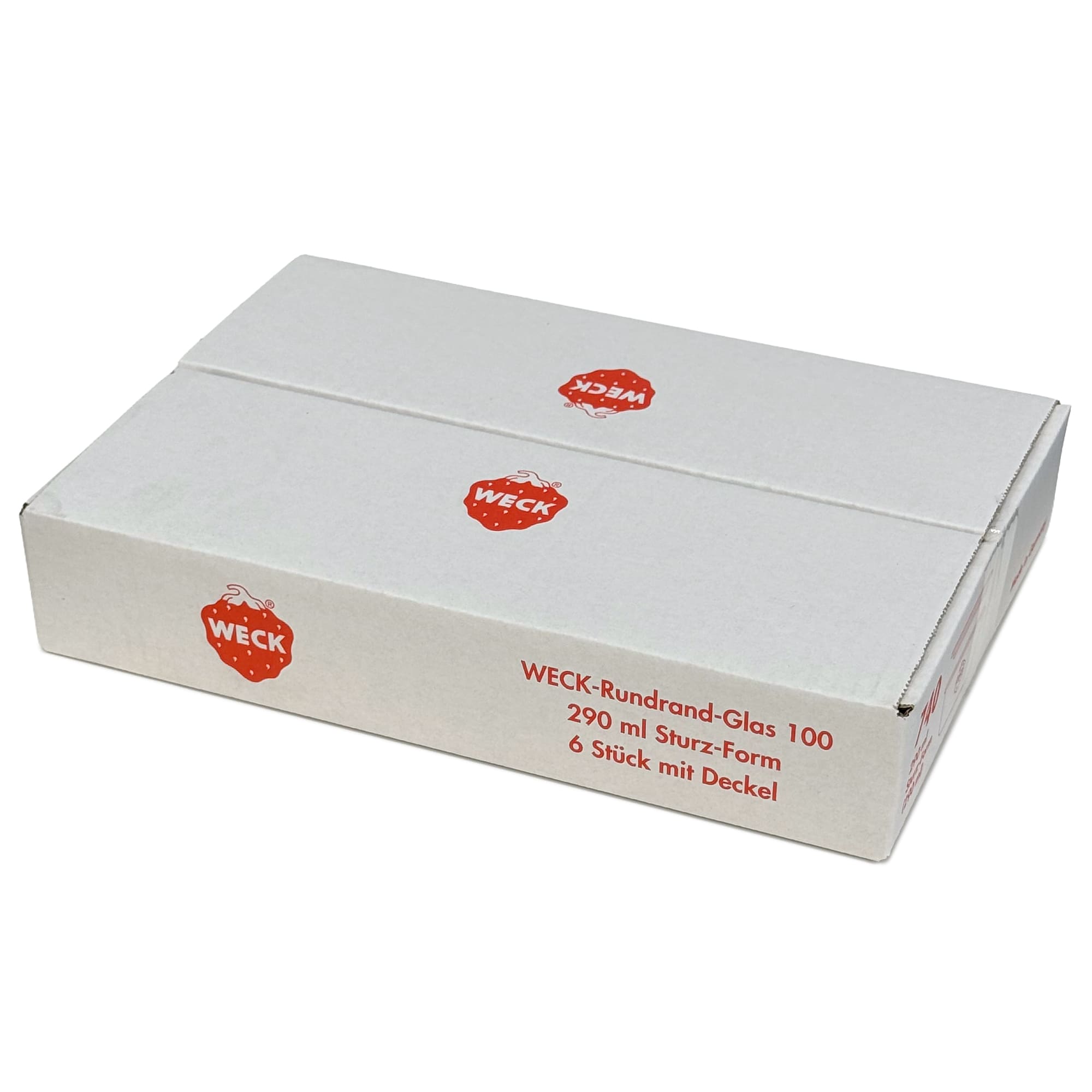 6x 290 ml WECK-sturzgas flad med glaslåg RR 100